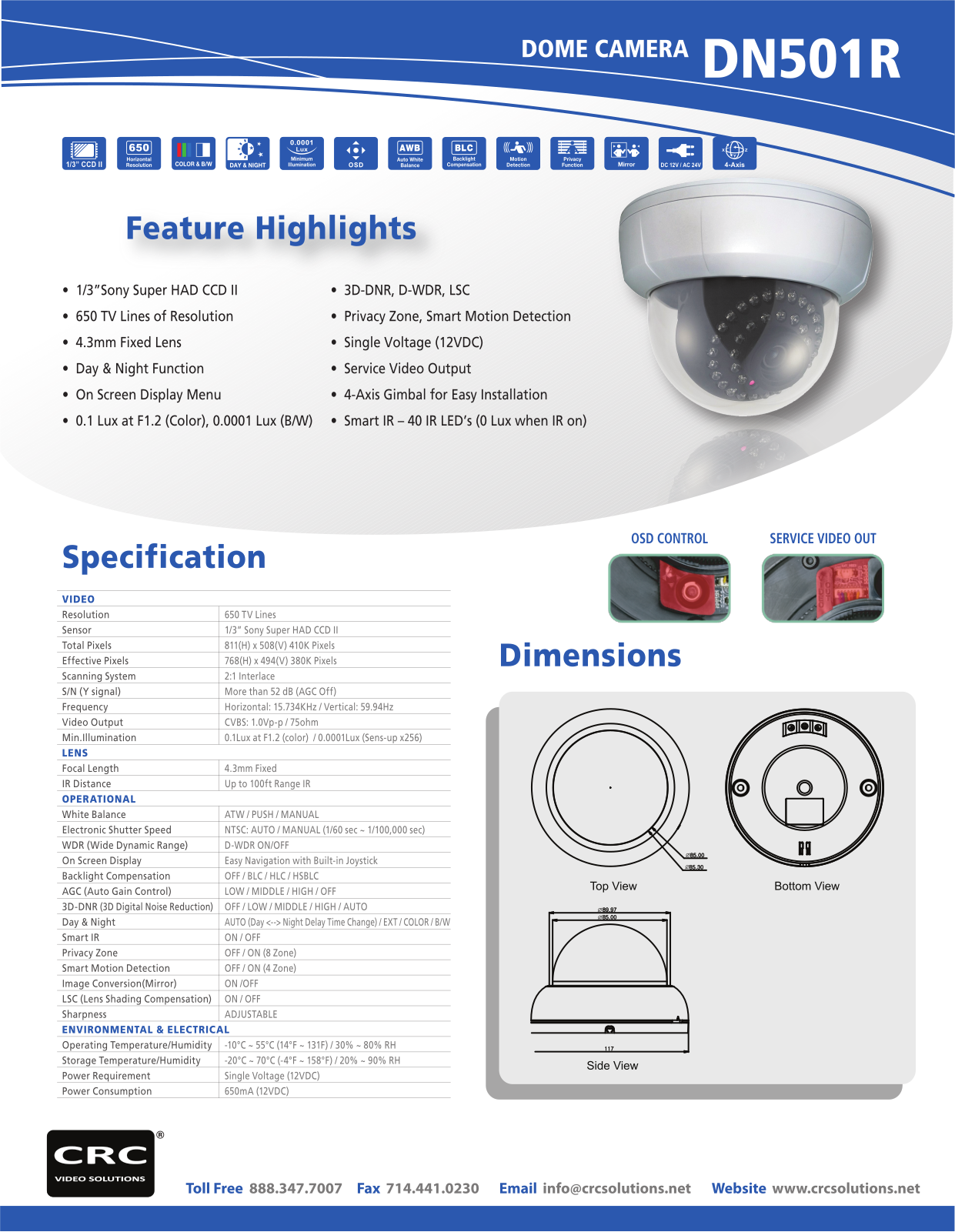 Cantek DN501R Specsheet