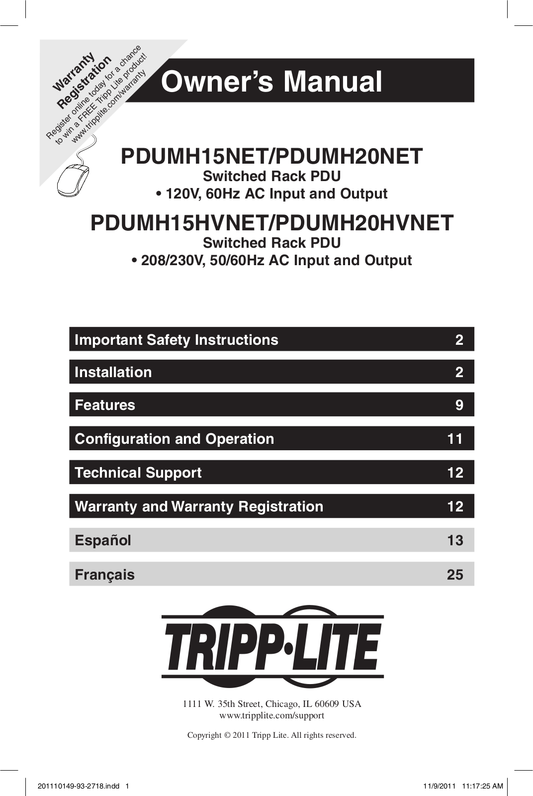 Tripp Lite XL User Manual