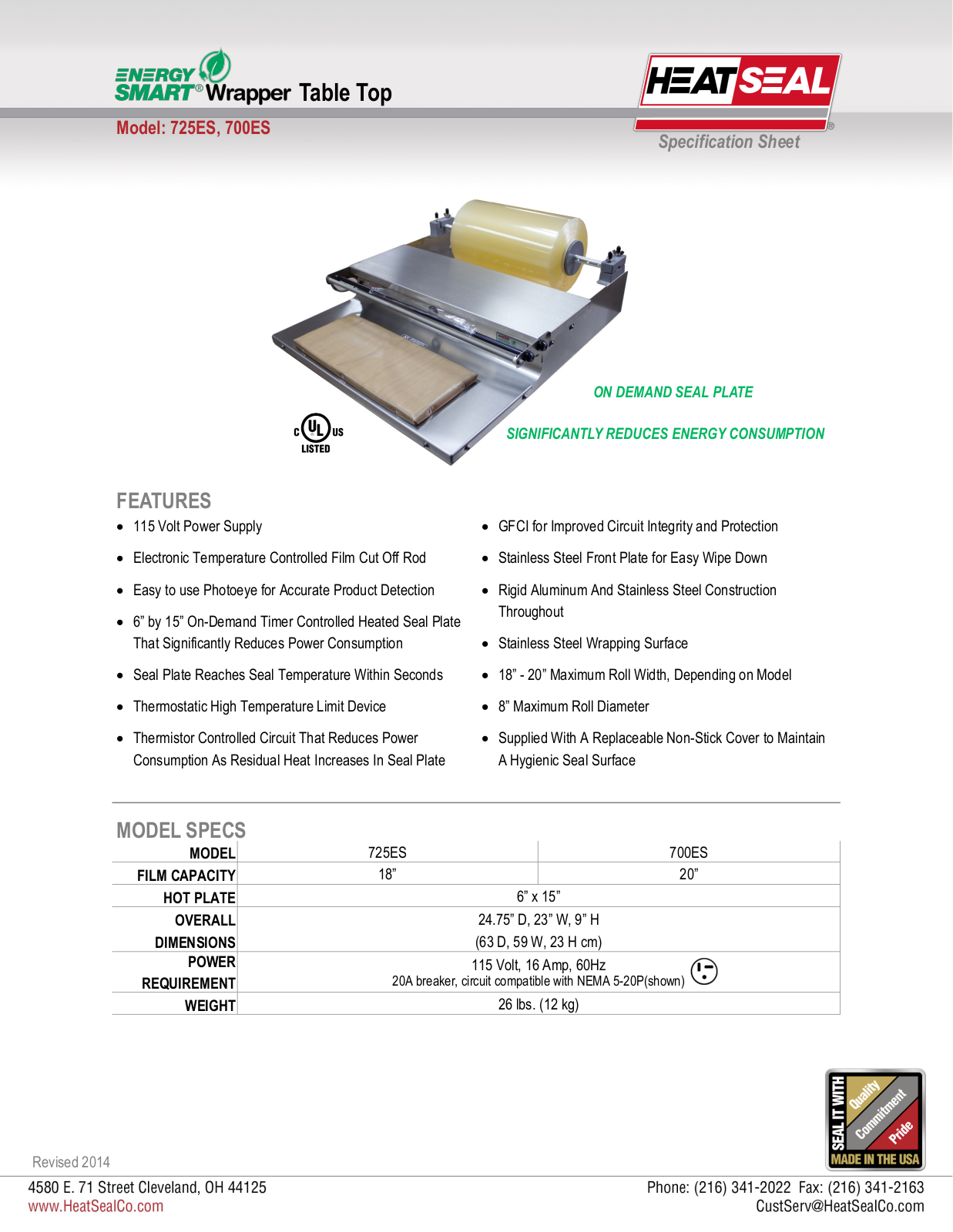 Heat Seal 700ES User Manual