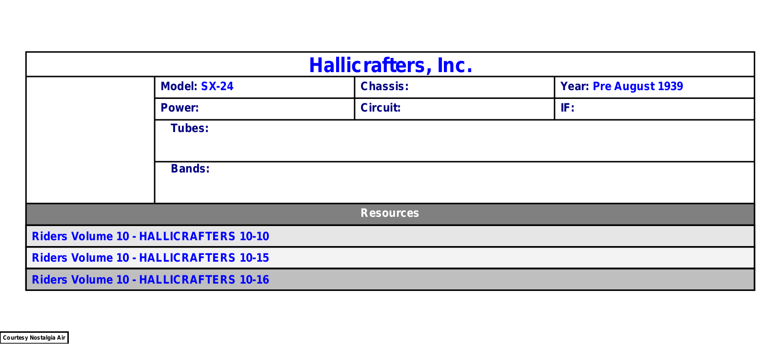 Hallicrafters SX-24 User Guide