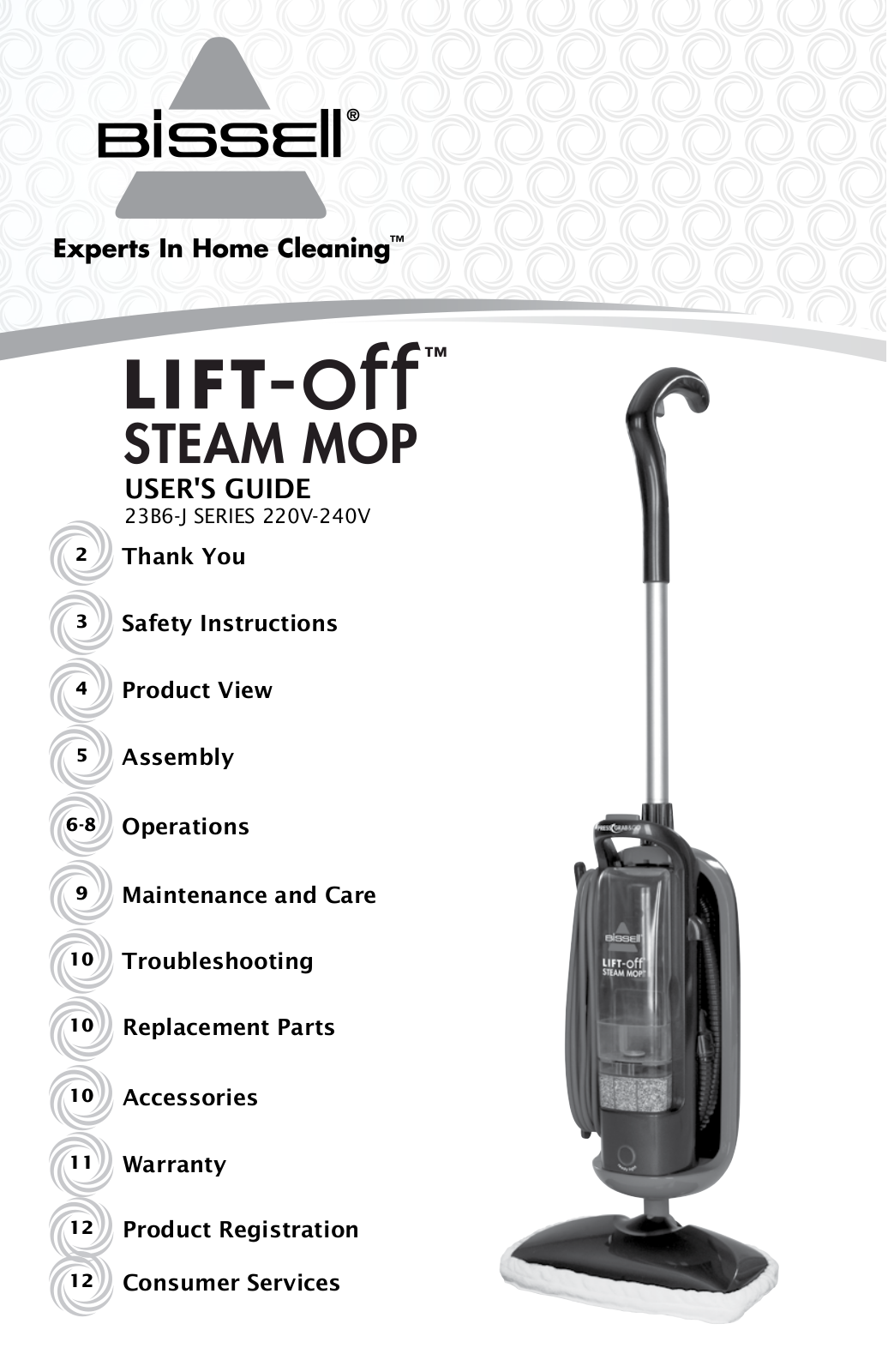 BISSELL LIFT-Off STEAM MOP User Manual