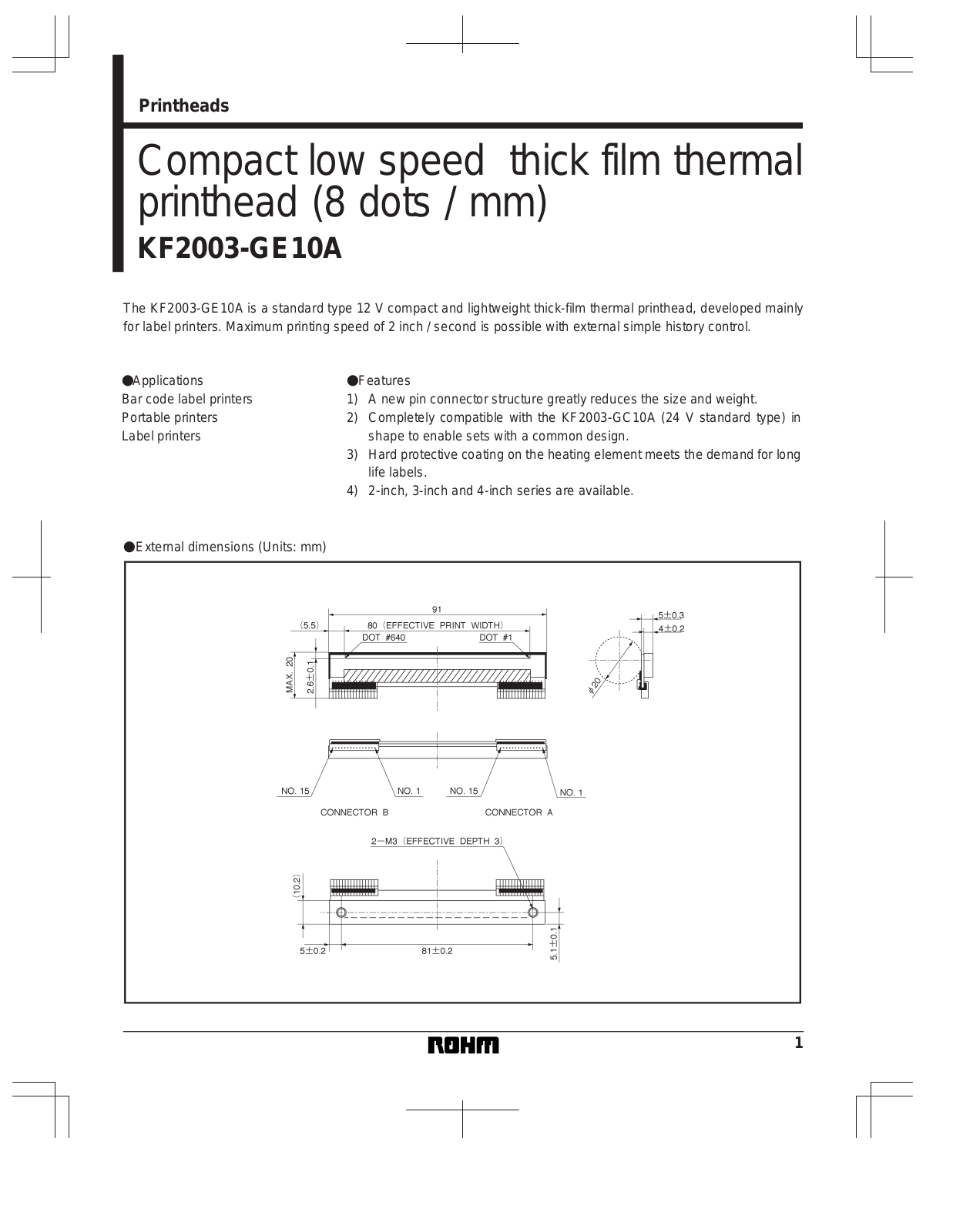 ROHM KF2003-GE10A Datasheet