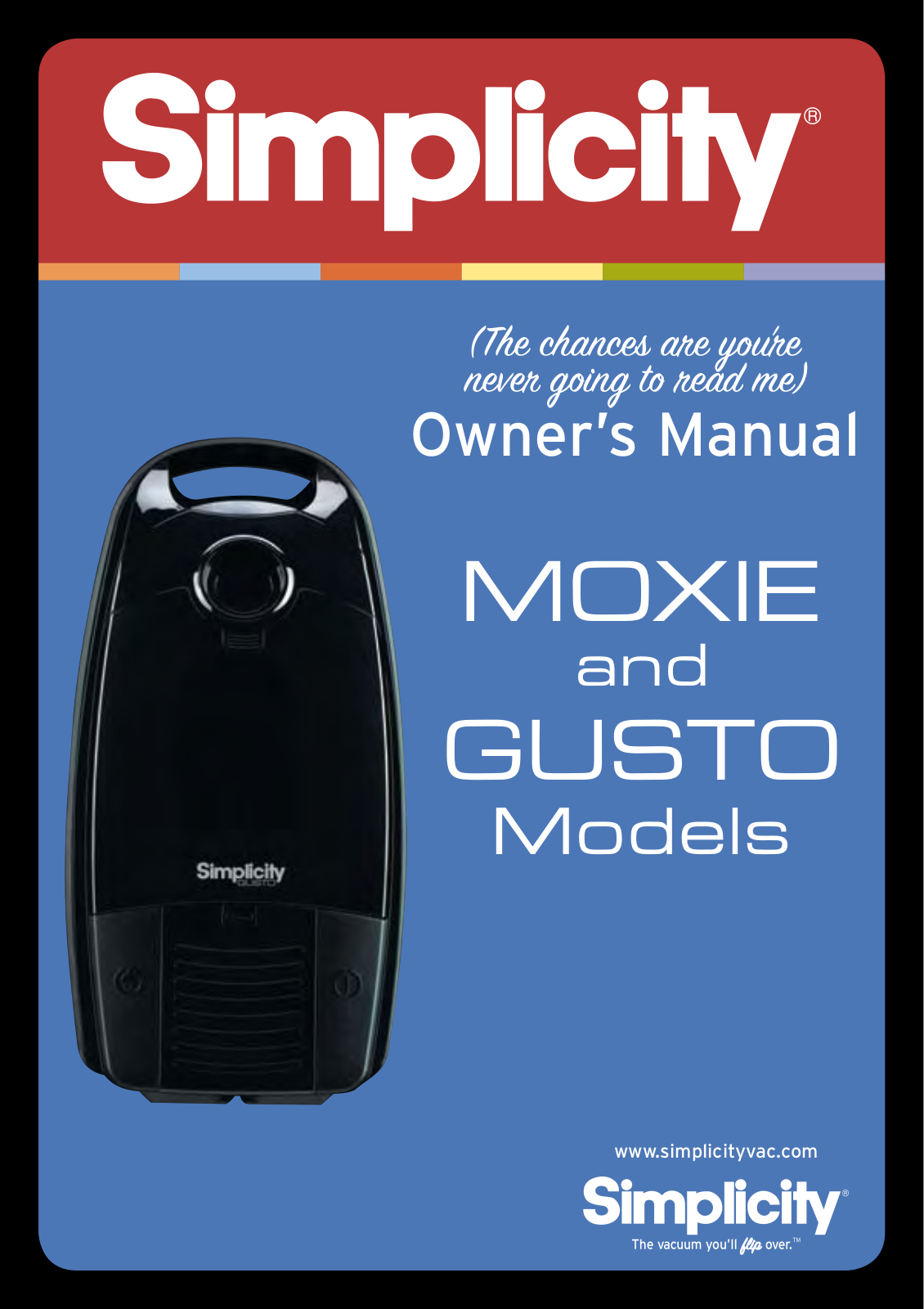 Simplicity Moxie, Gusto User Manual