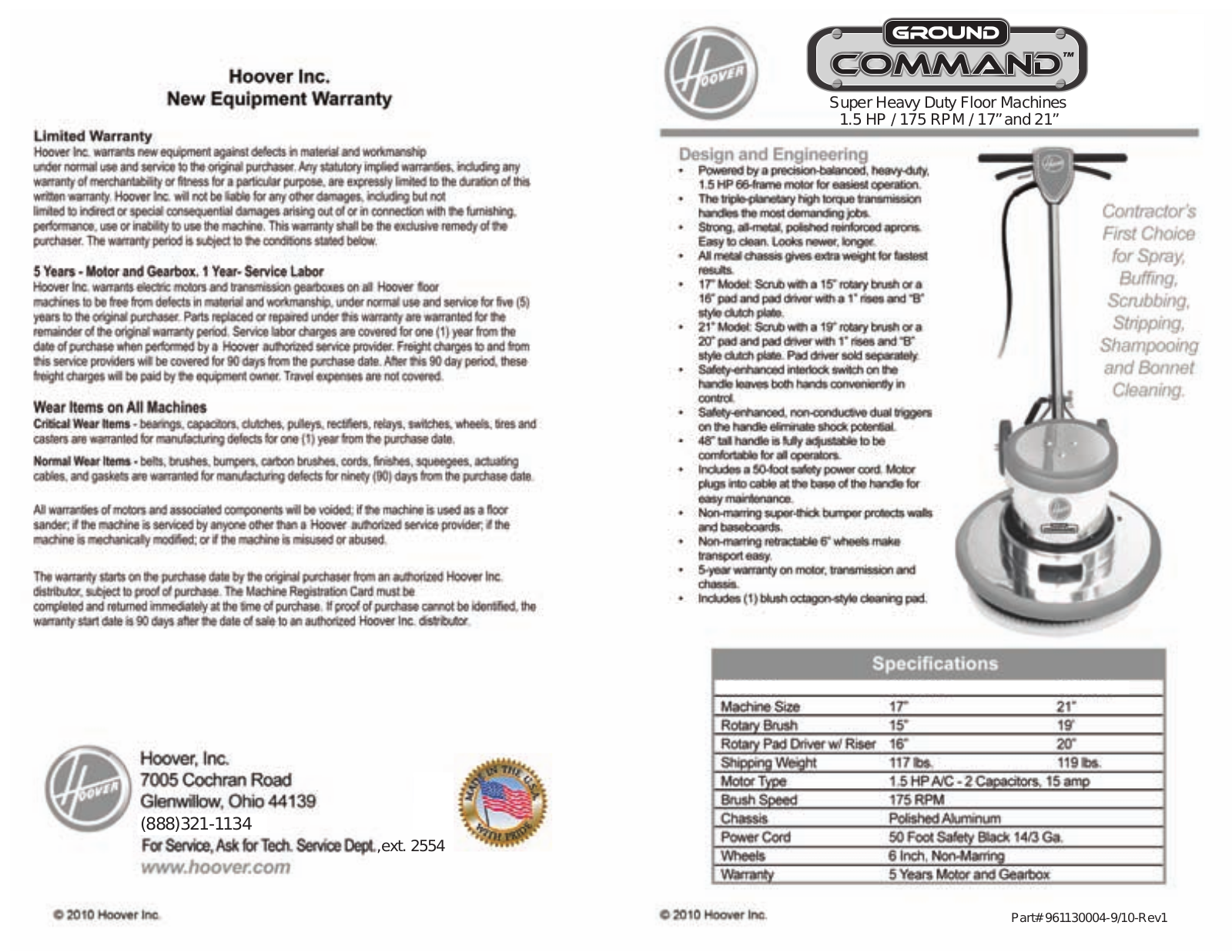 Hoover CH81010 User Manual