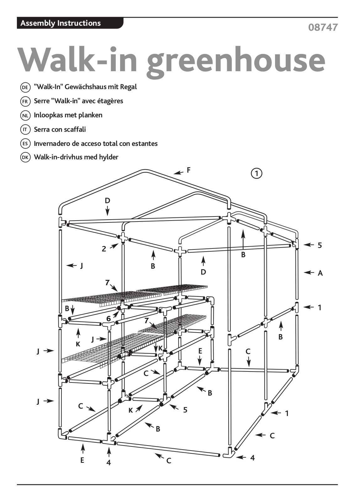 Gardman Walk-in greenhouse User Manual