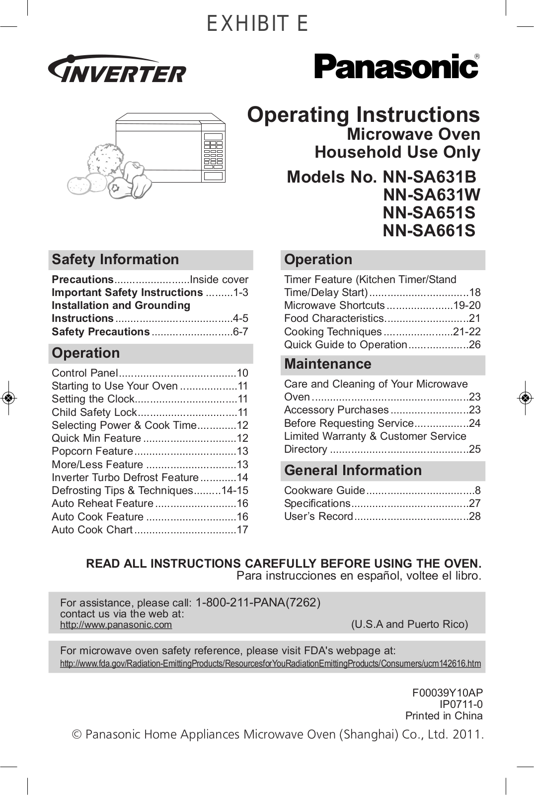 Panasonic AP9Y21 Users Manual