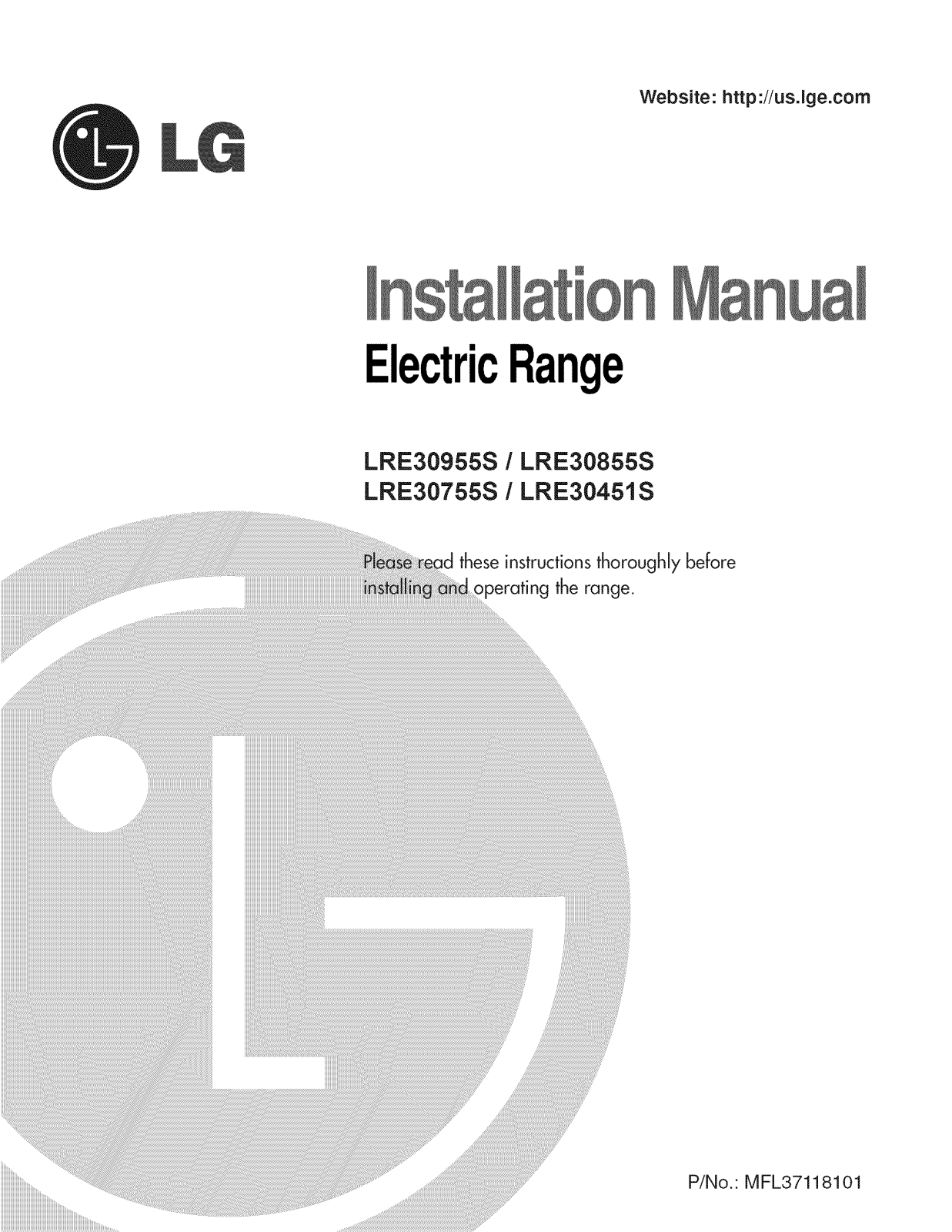 LG LRE30453ST/00, LRE30757SW/00, LRE30955ST/00, LRE30757SB/00, LRE30757ST/00 Installation Guide
