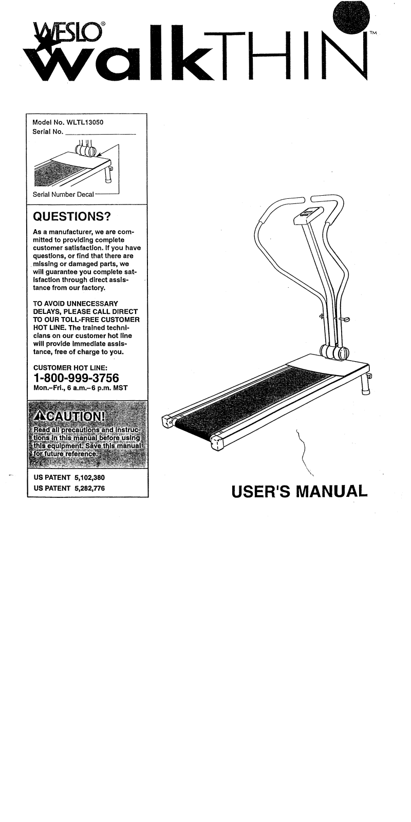 Weslo WLTL13050 Owner's Manual