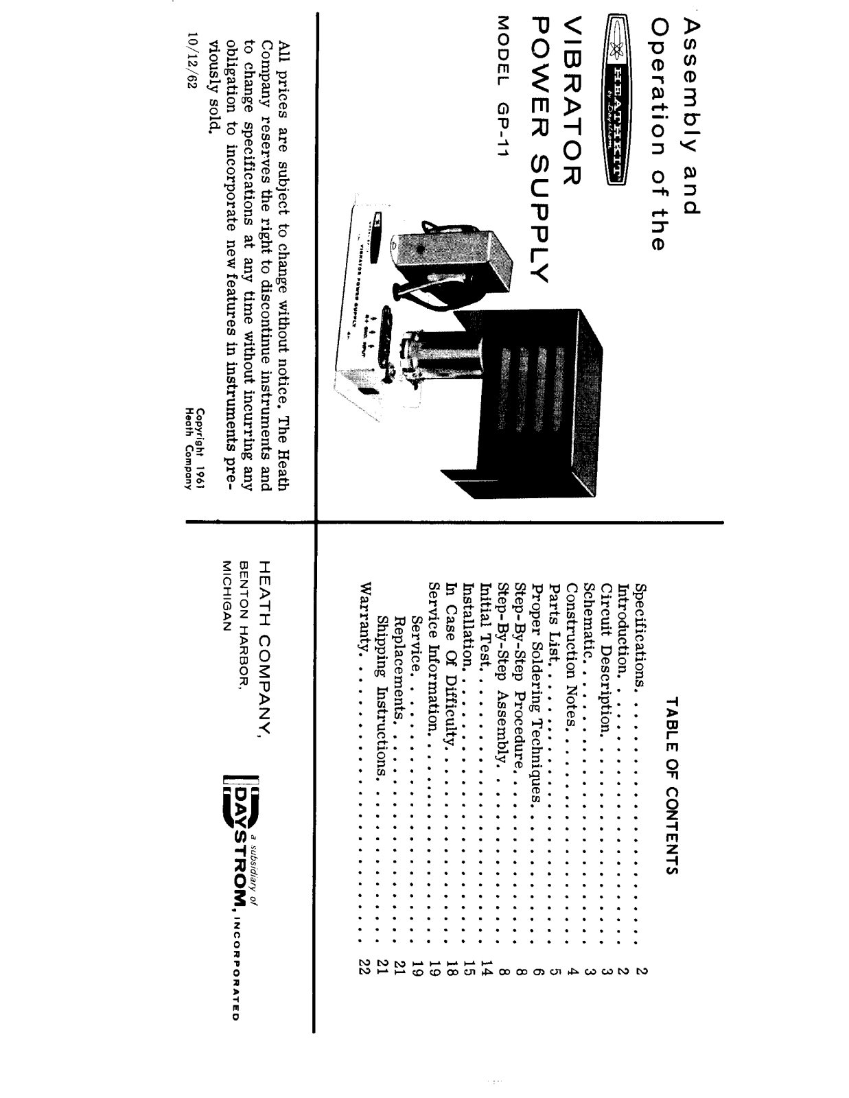 Heath Heathkit GP-11 Operating Manual