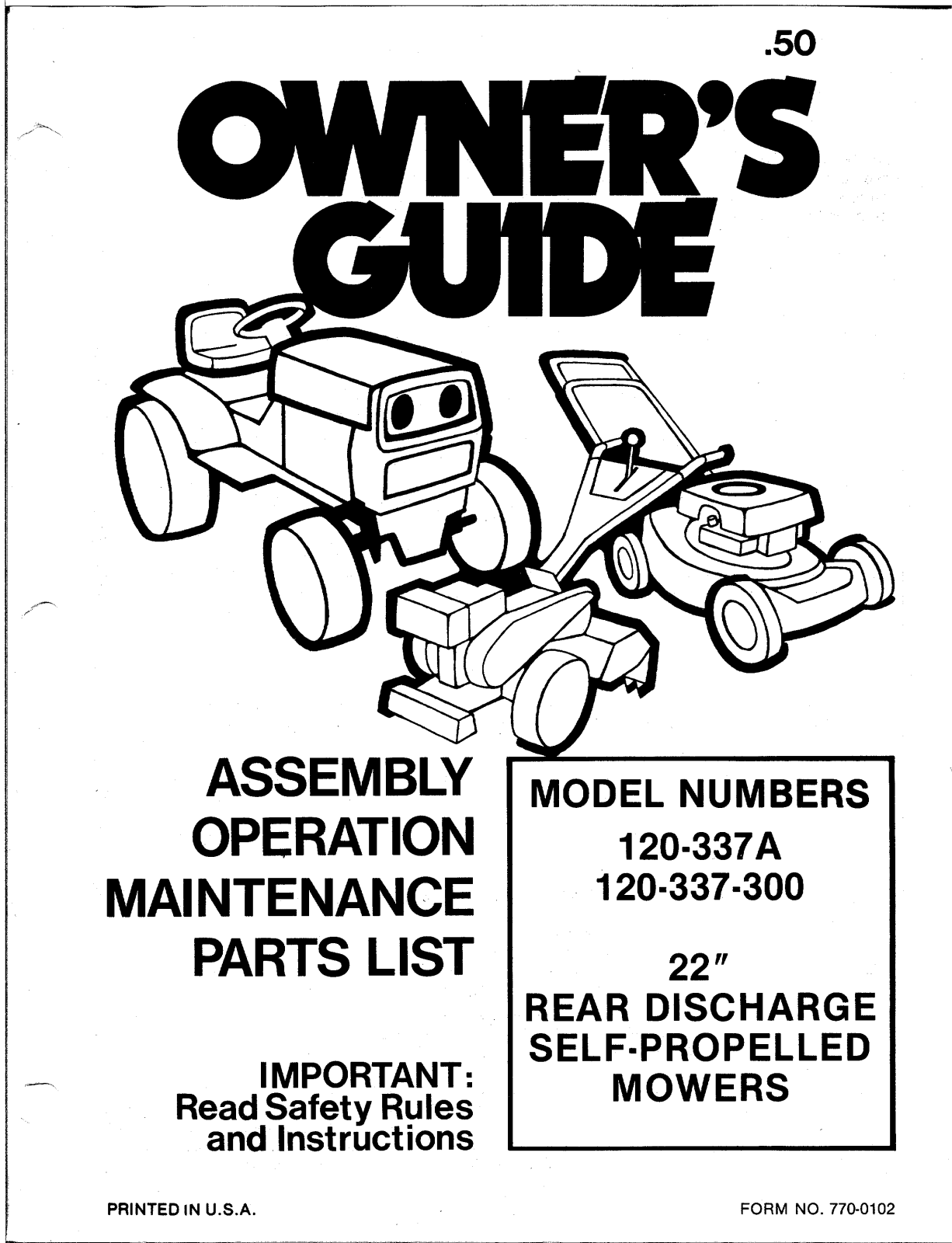 Bolens 120-337-300 User Manual