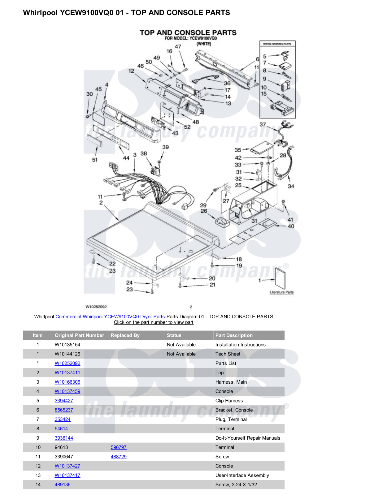 Whirlpool YCEW9100VQ0 Parts Diagram