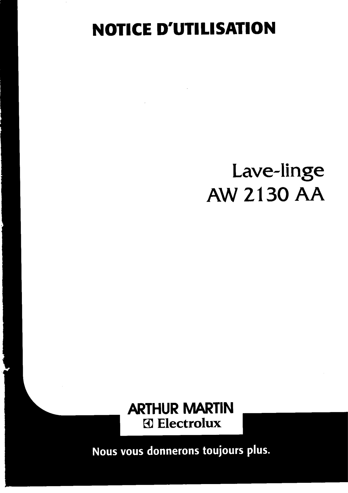 Arthur martin AW2130AA User Manual