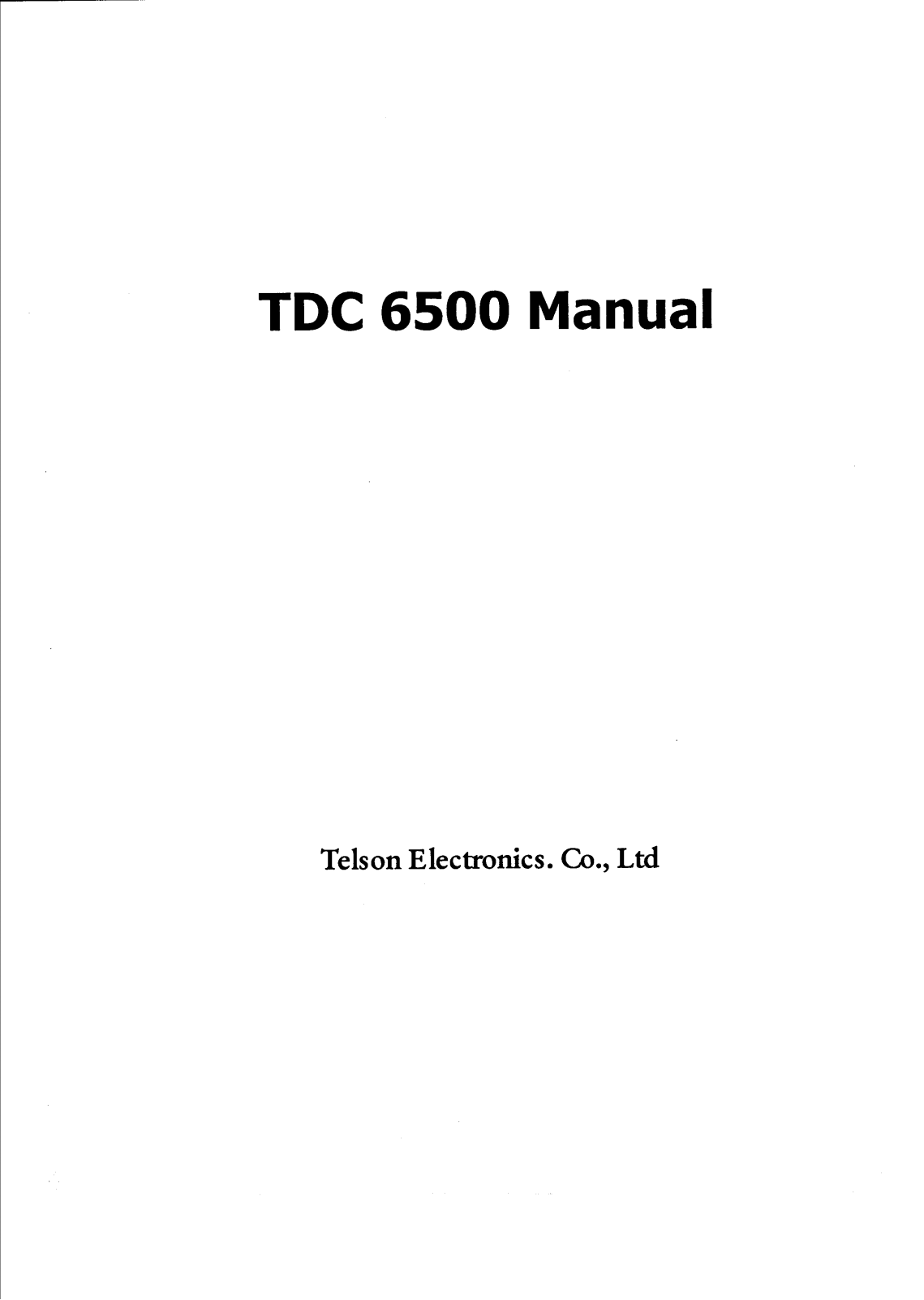 Telson Electronics Co TDC6500 Users Manual