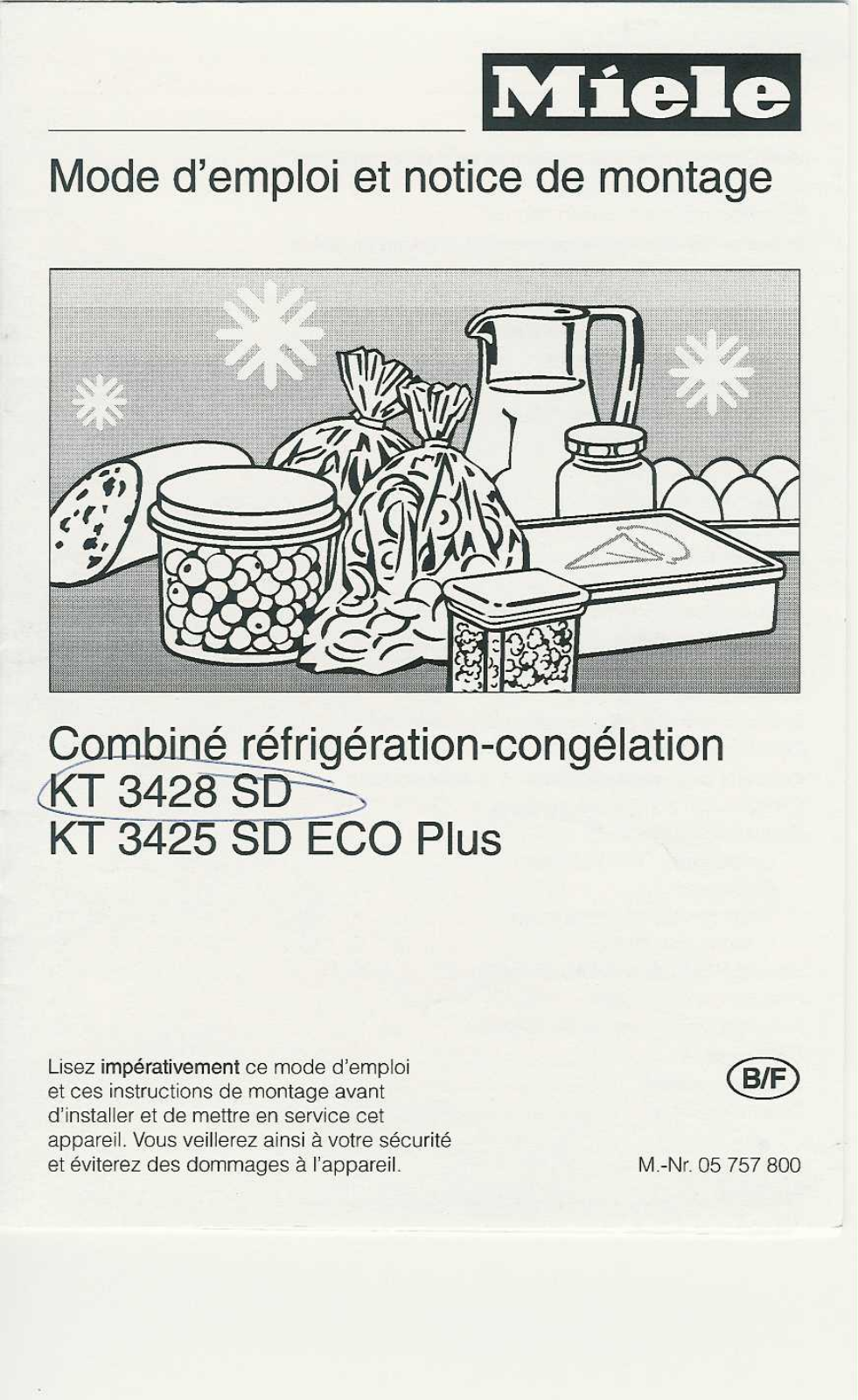 MIELE KT 3425 SD ECHO PLUS, KT 3428 SD User Manual