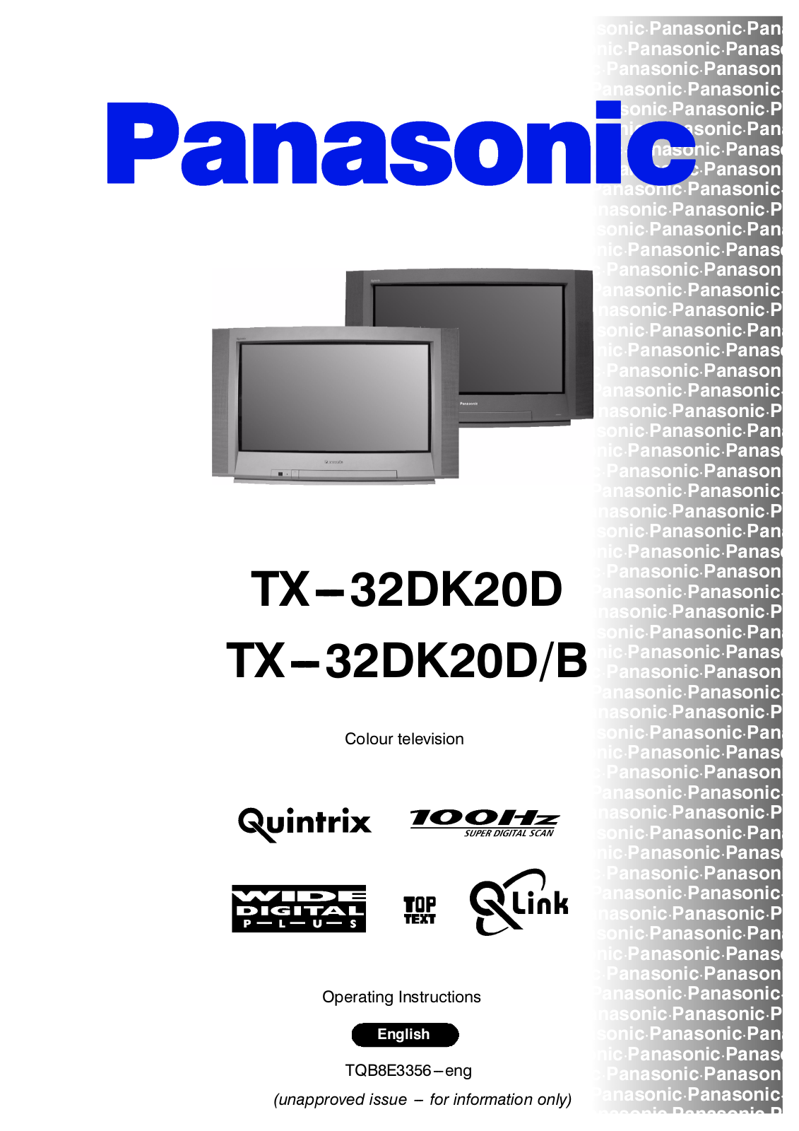 Panasonic TX-32DK20DB, TX-32DK20D User Manual