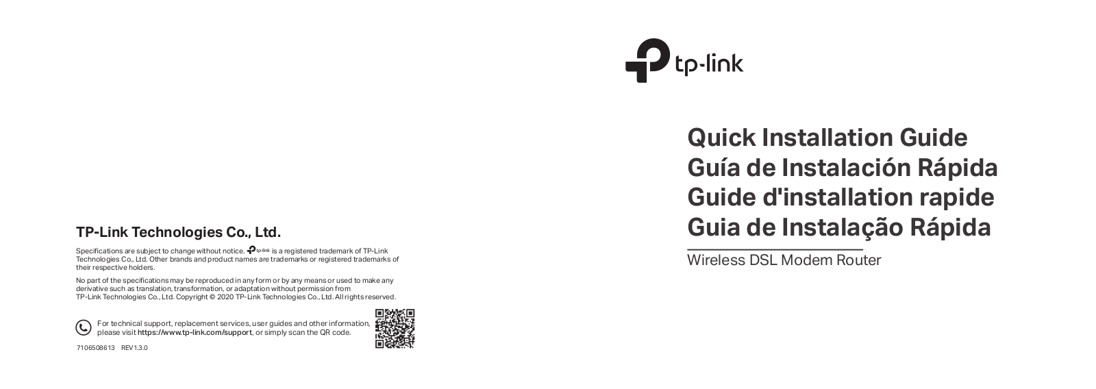 TP-Link Wireless DSL Modem Router Installation Manual