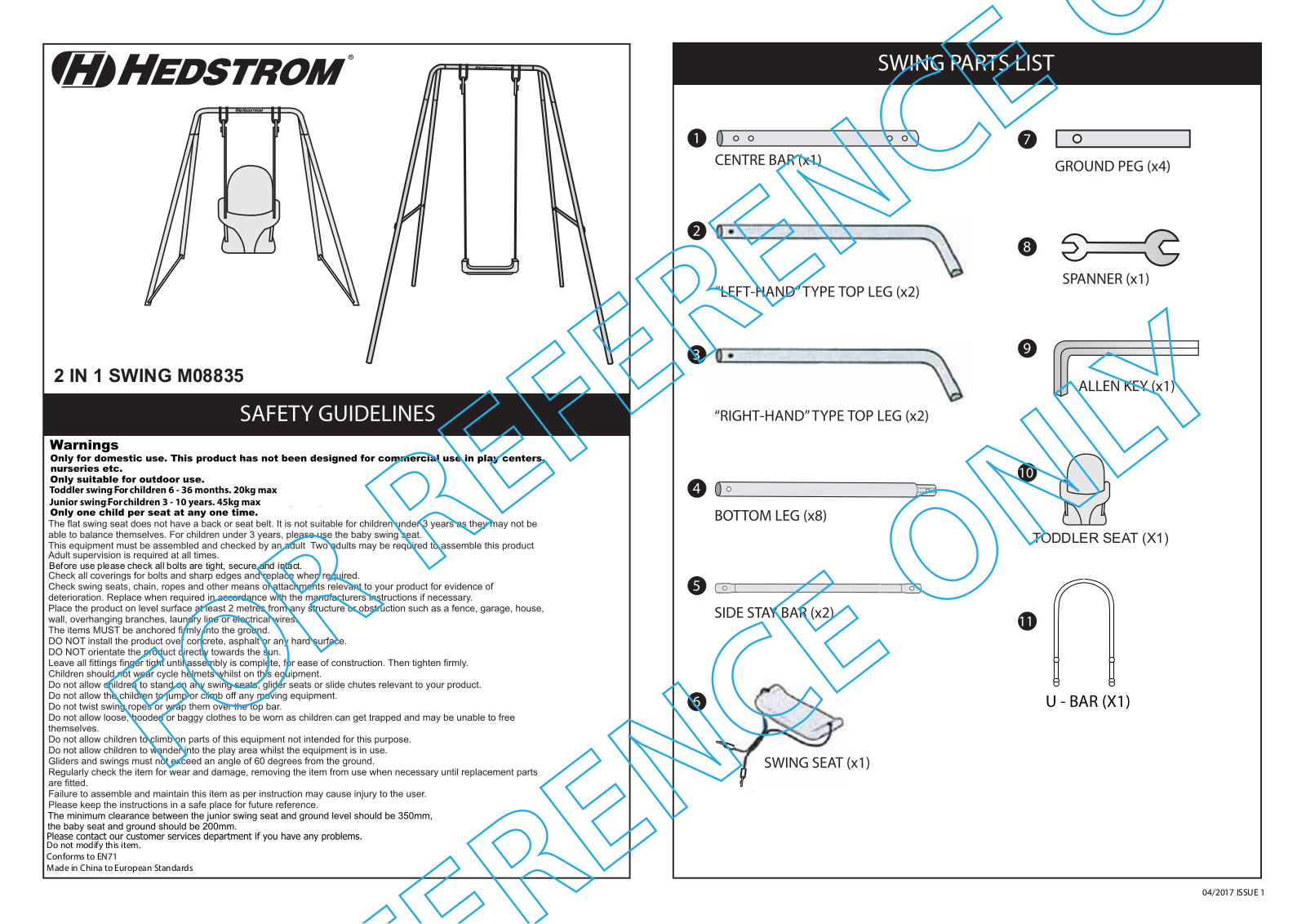 Hedstrom M08656 Instruction manual