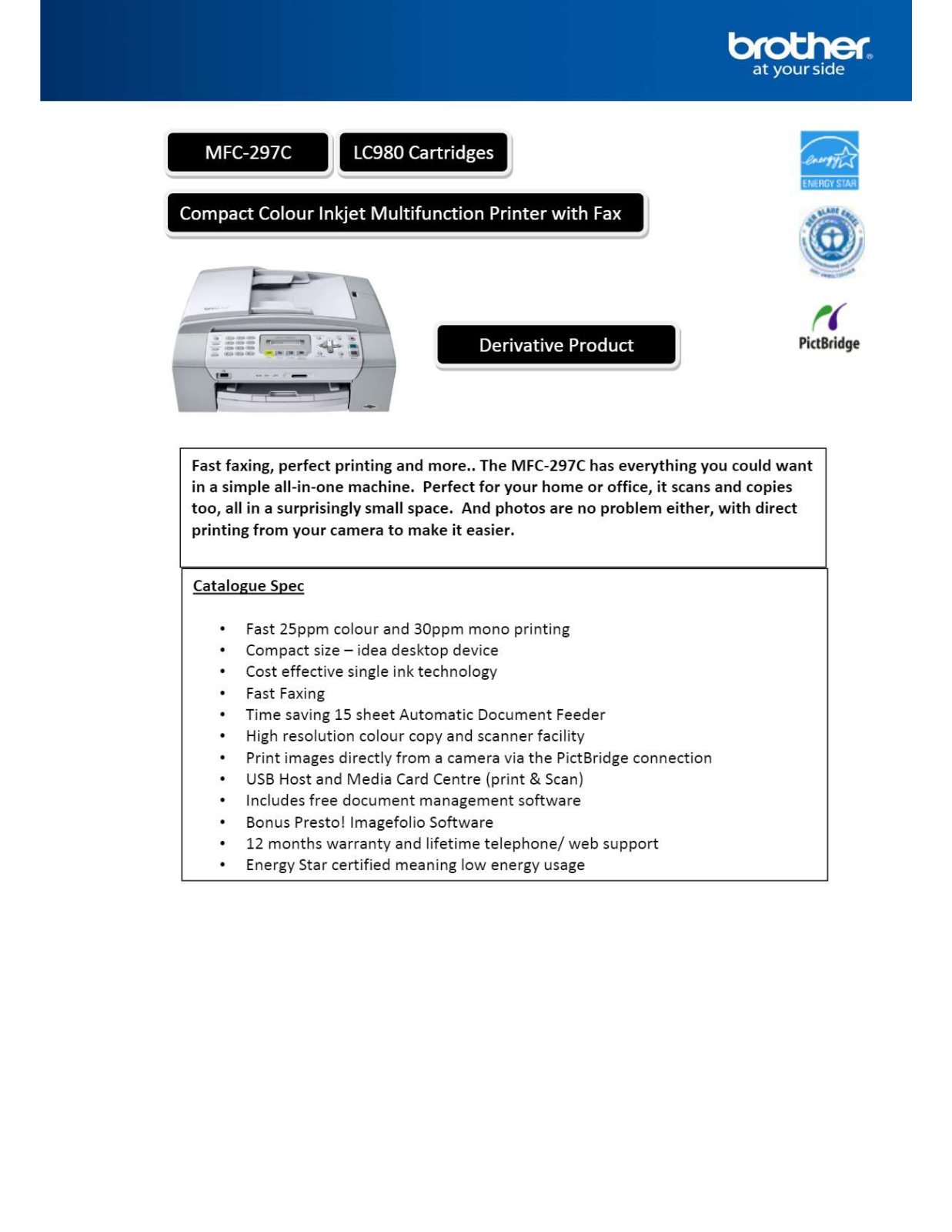 Brother mfc-297c Datasheet