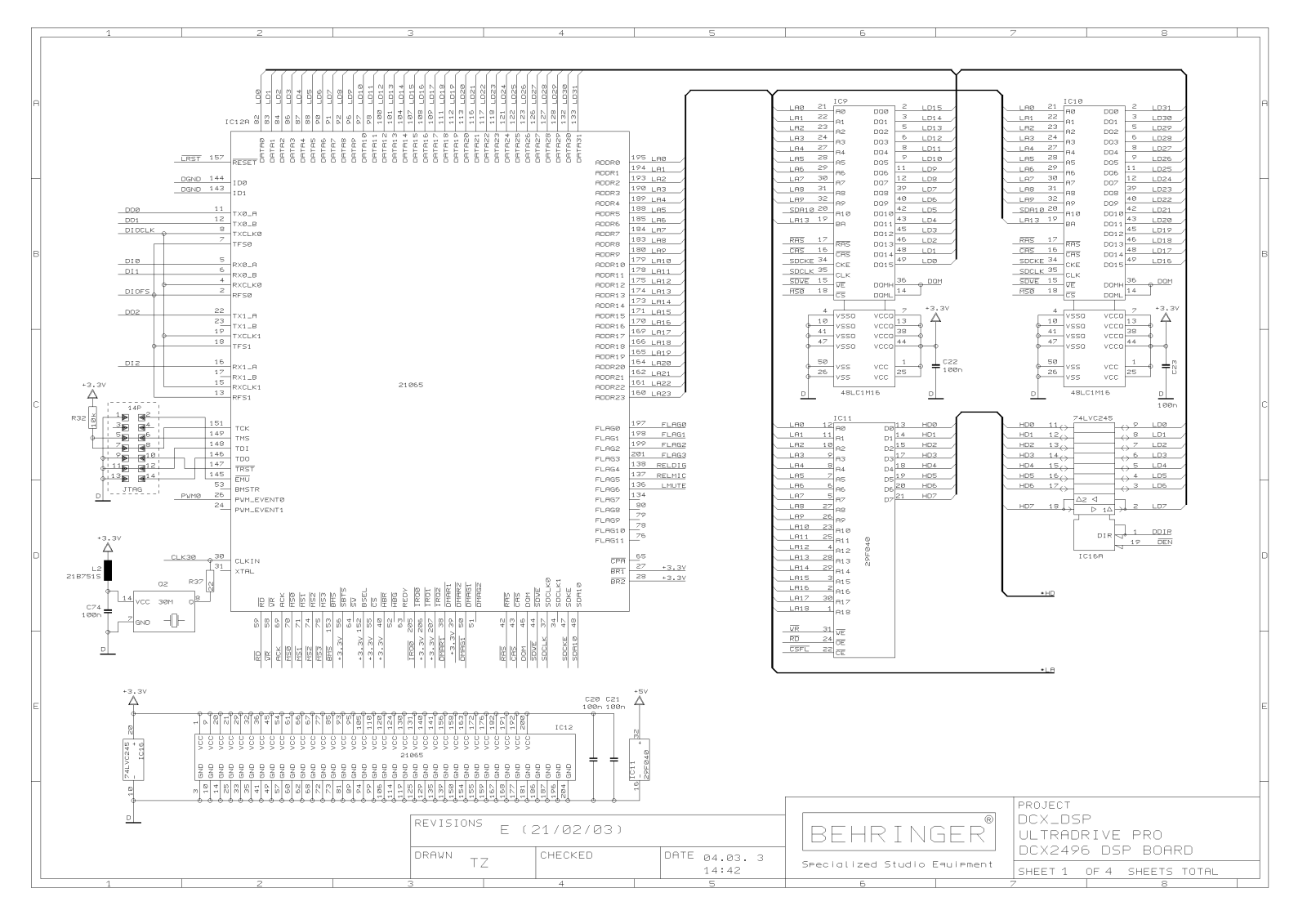 Behringer DCX-2496 Schematic