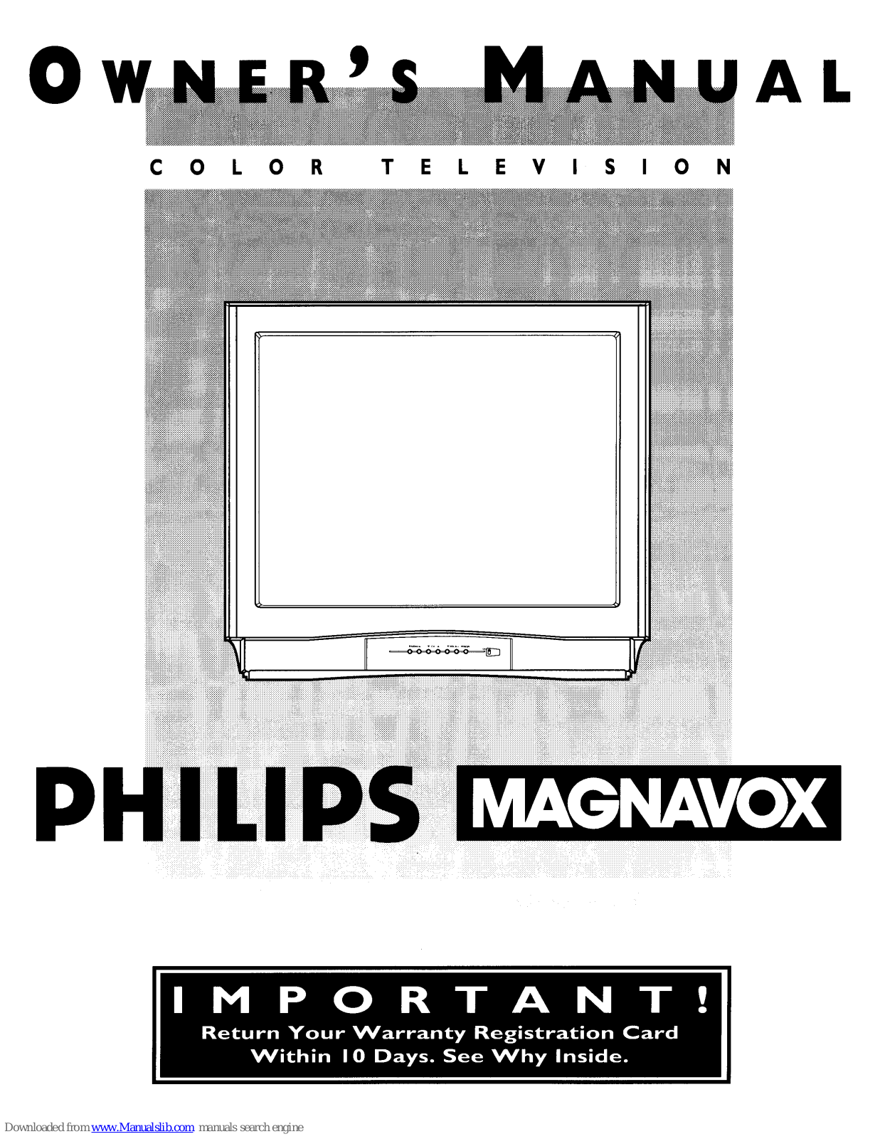 Philips COLOR TV 32 INCH TABLE TS3254C Owner's Manual