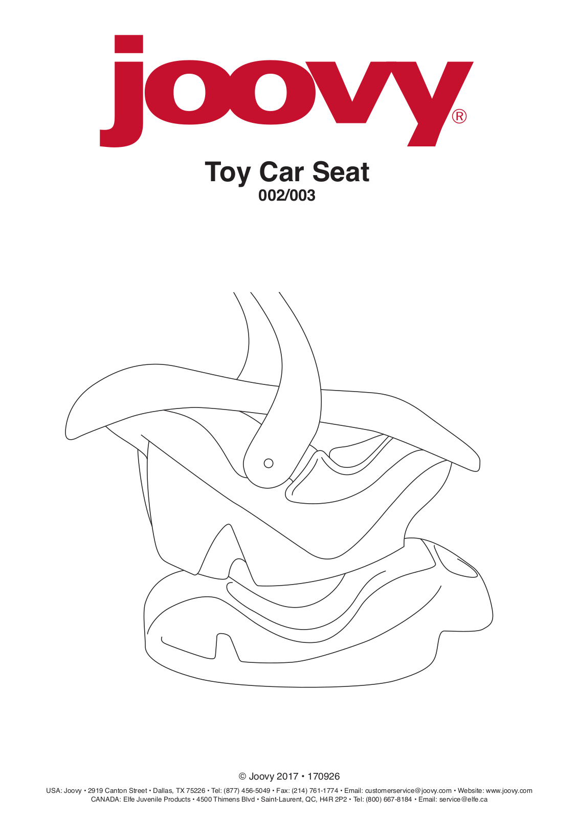 Joovy Toy Car Seat User Manual