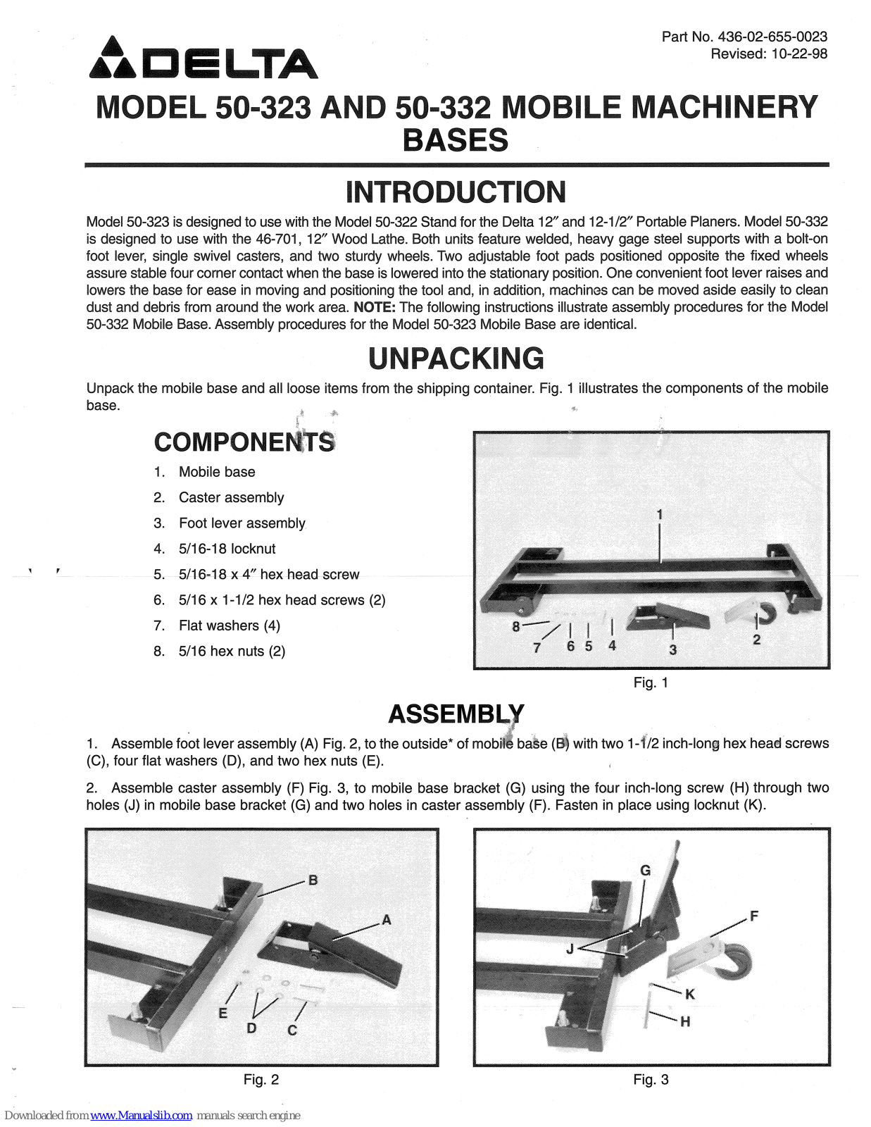 Delta 50-323, 50-332 User Manual