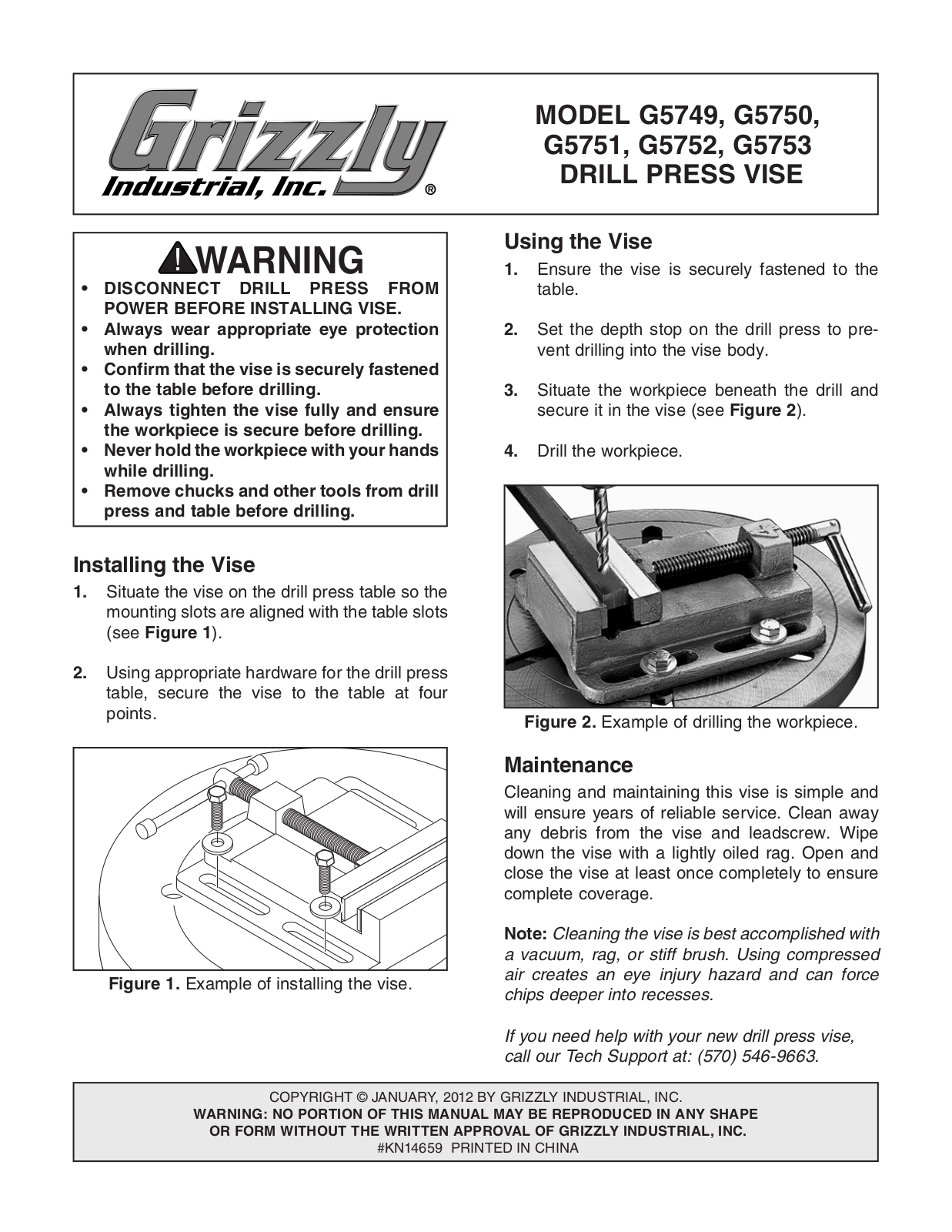 Grizzly G5749 User Manual 2