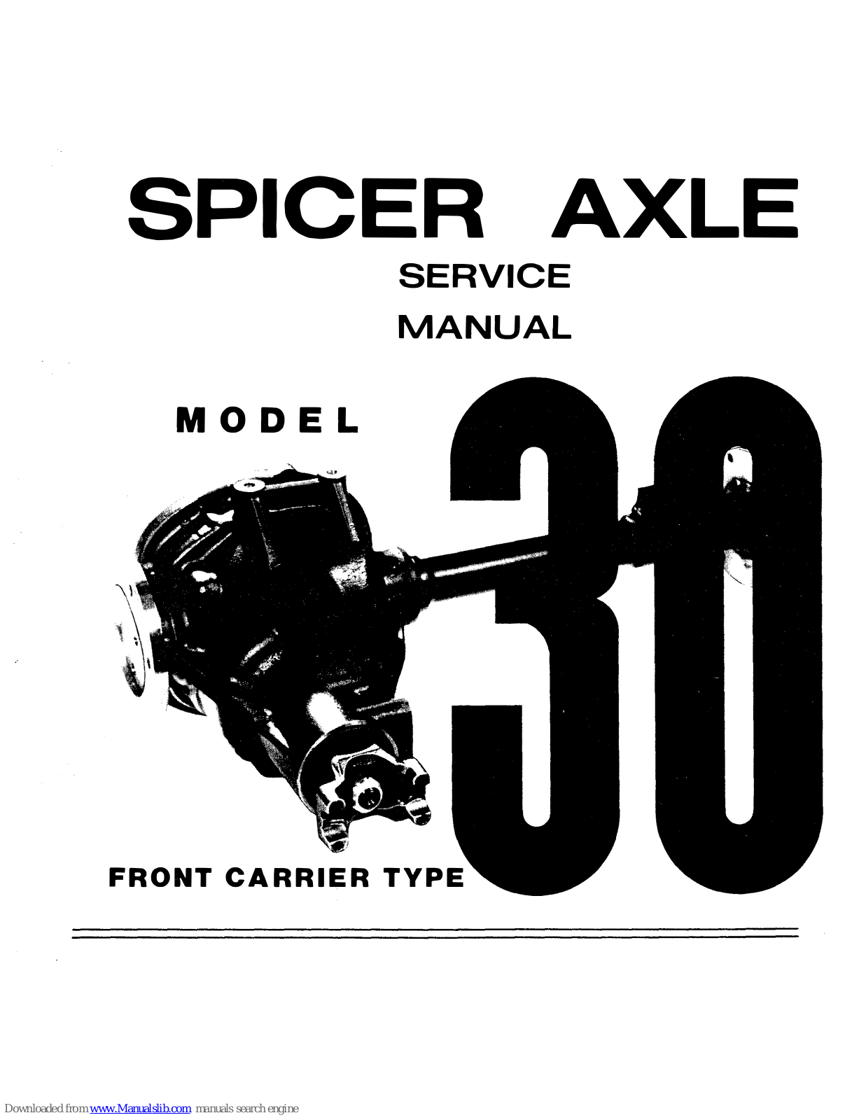 Spicer Axle 30 Service Manual