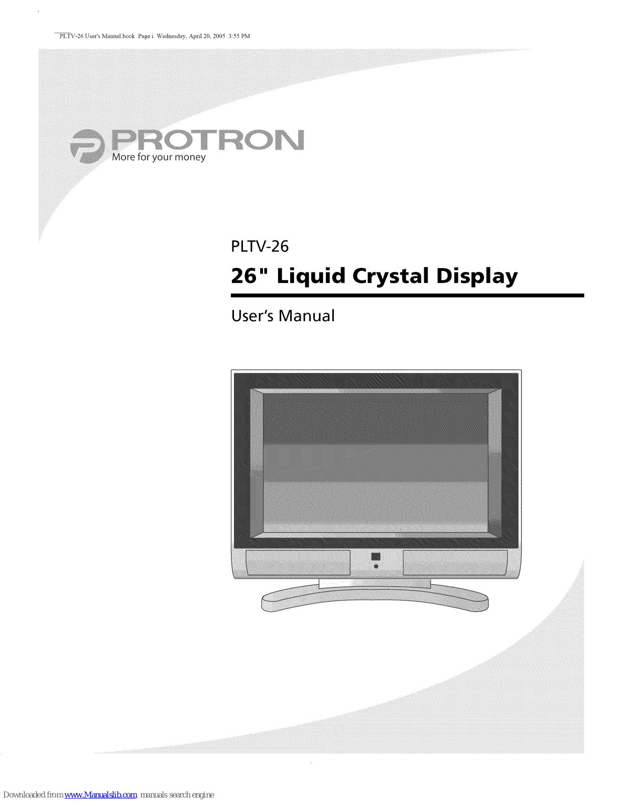 PROTRON PLTV-26 User Manual - ManualMachine.com