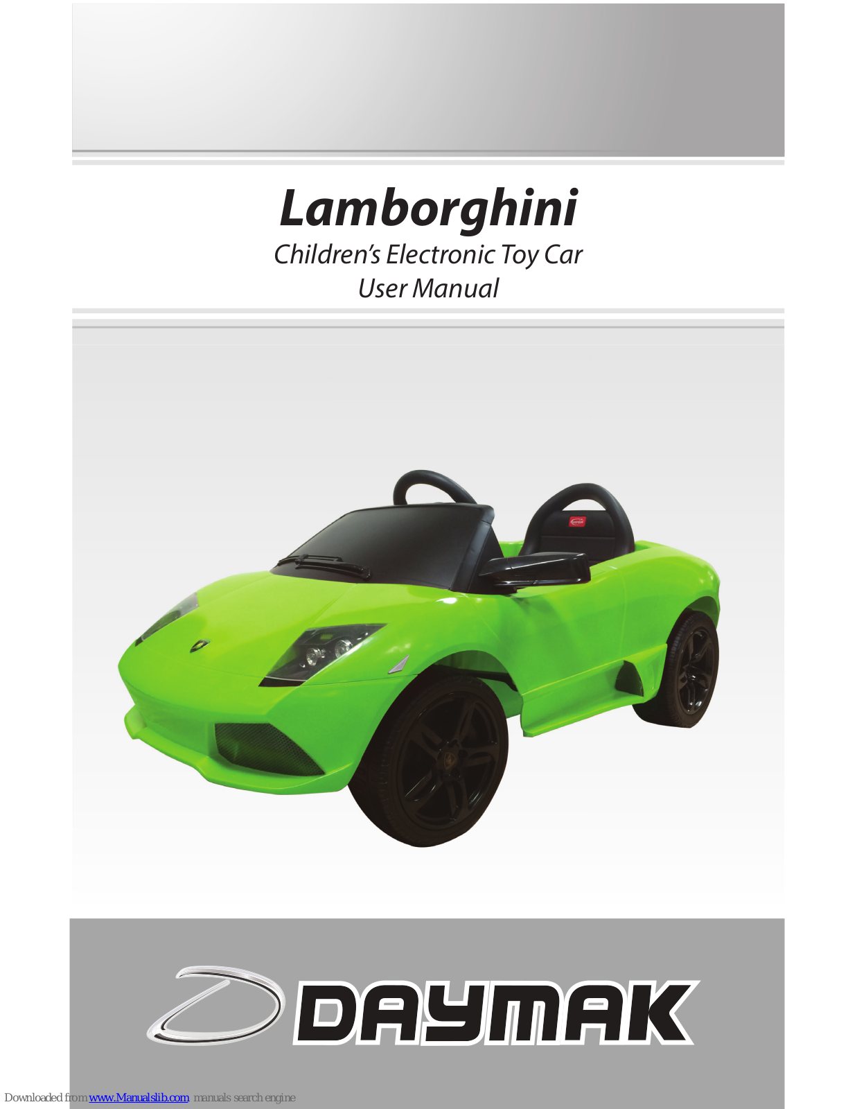 Daymak Lamborghini User Manual