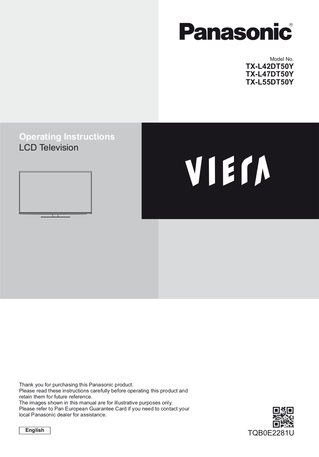 Panasonic TX-L55DT50Y, TX-L42DT50Y Operating Instructions