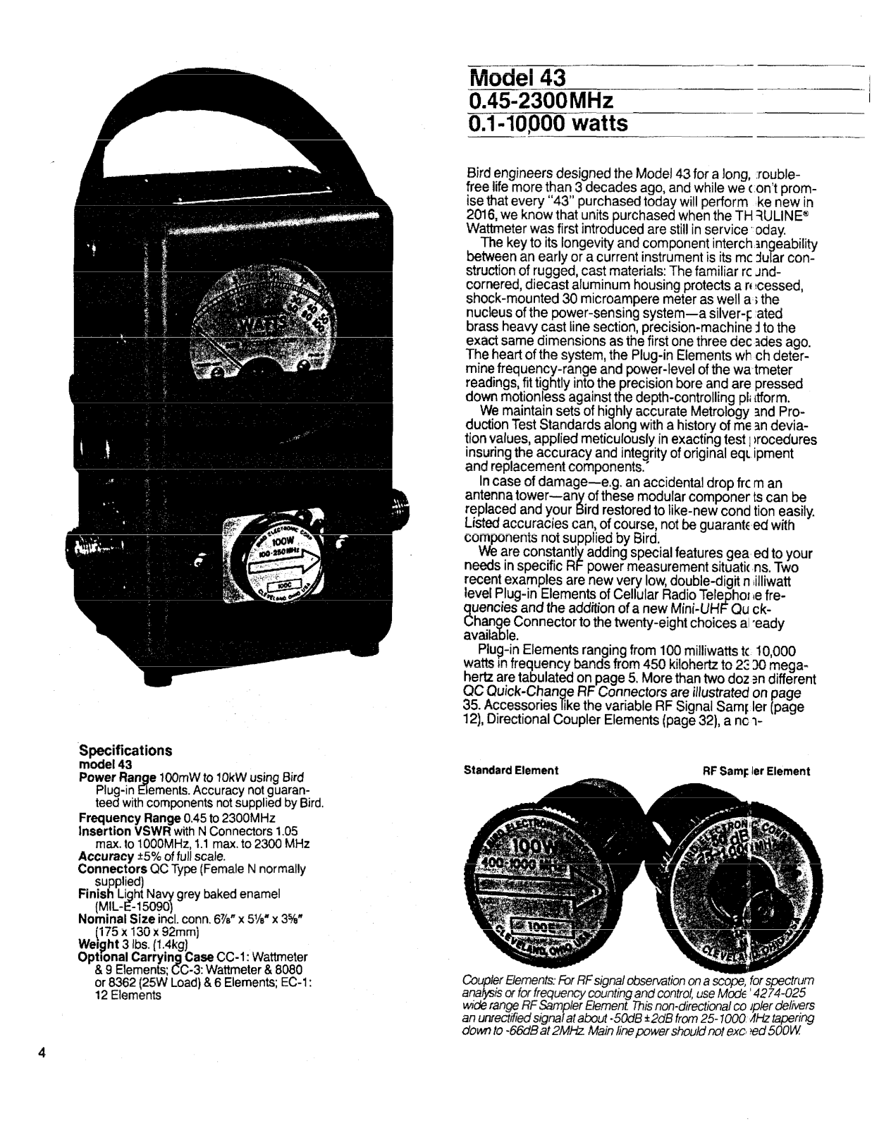 Bird Electronic 43 Datasheet - ManualMachine.com