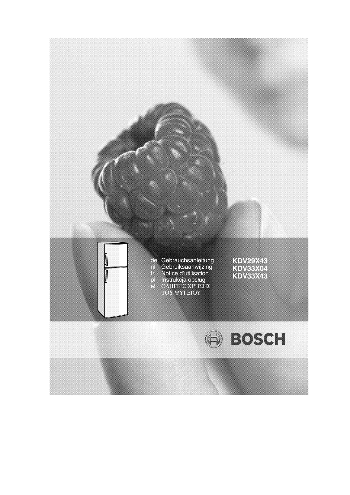 BOSCH KDV33X04, KDV33X43 User Manual