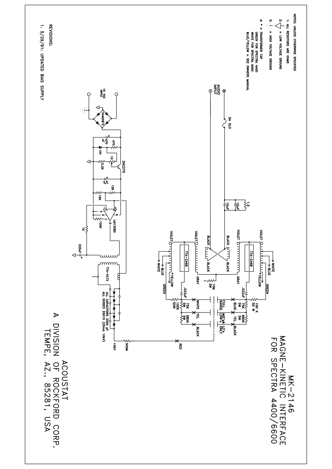 Acoustat Spectra 6600 Schematic