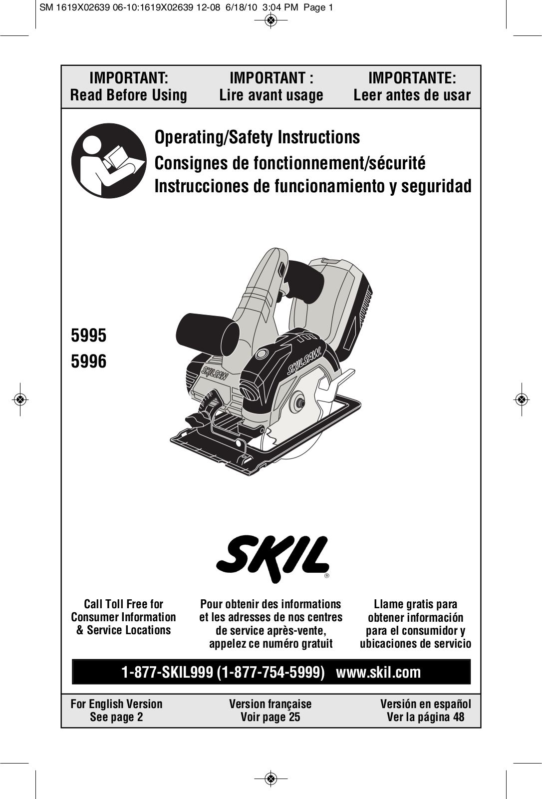 Skil 5996, 5995 Instruction Manual