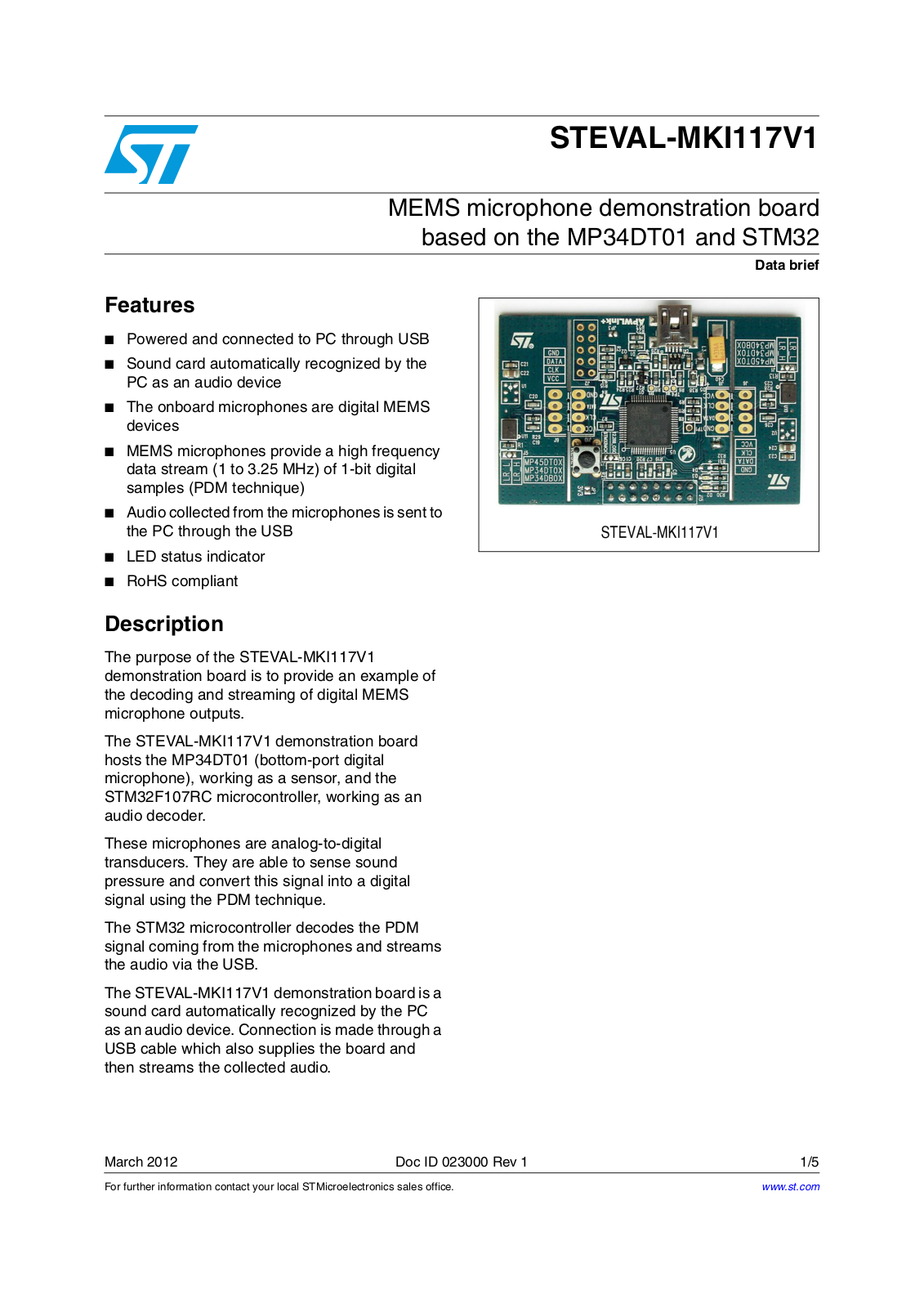 ST MKI117V1 User Manual