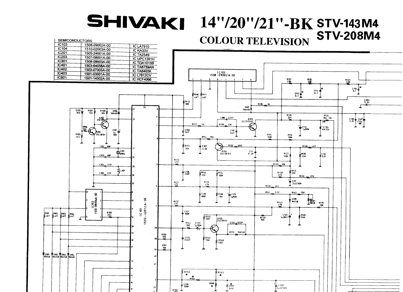 Shivaki STV-143M4, STV-208M4 Schematic