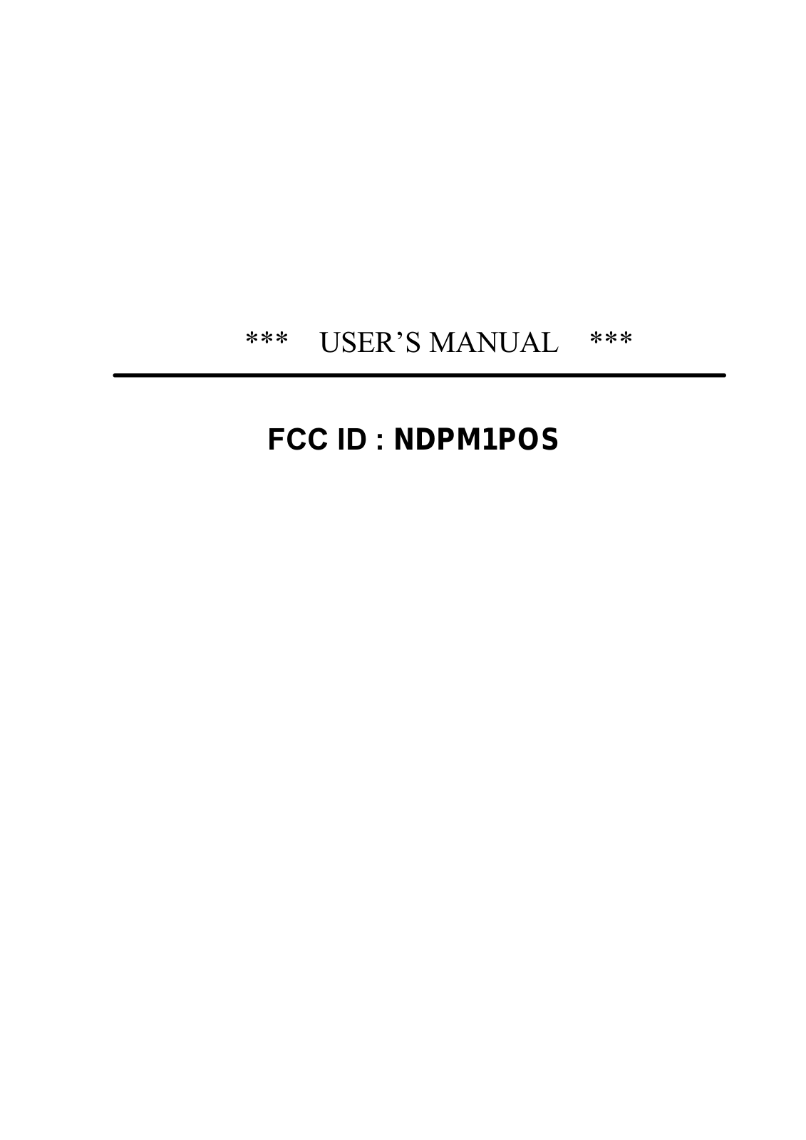 Partner Tech M1POS Users Manual