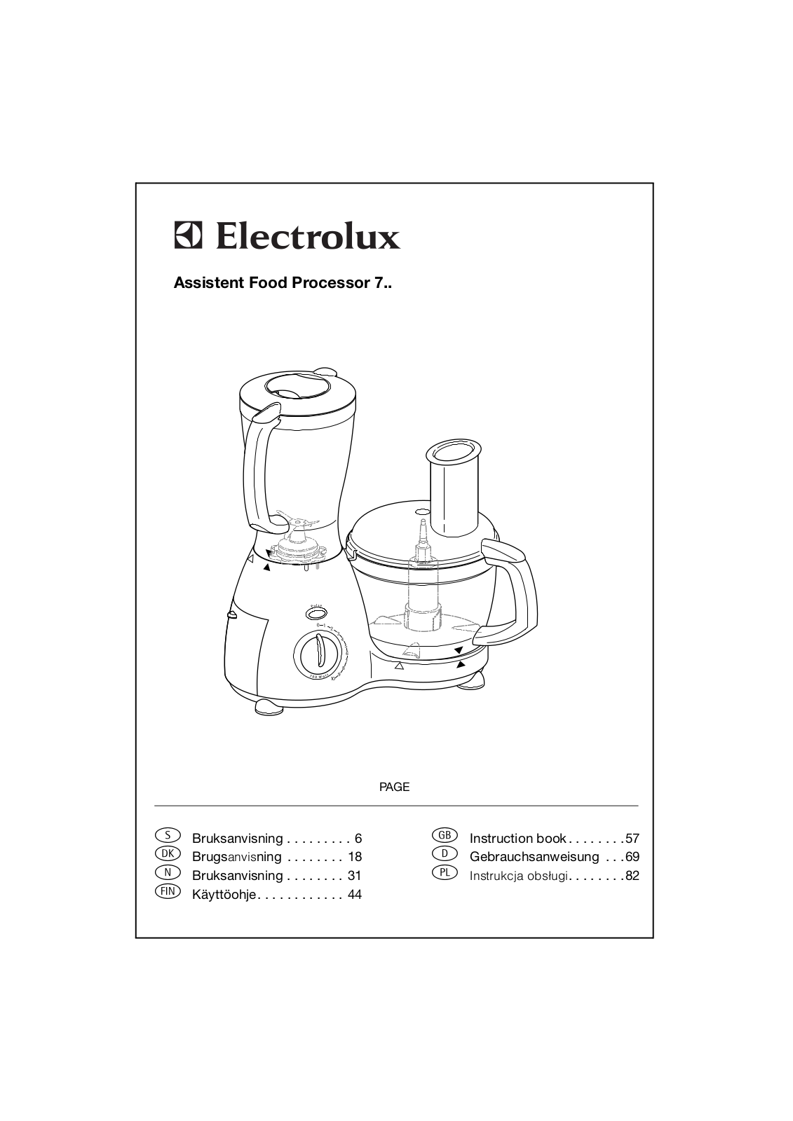 Aeg-electrolux ASSISTENT FOOD PROCESSOR 7, AFP750 Manual