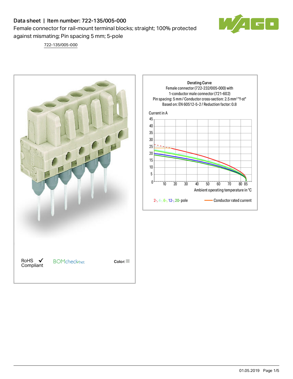 Wago 722-135/005-000 Data Sheet