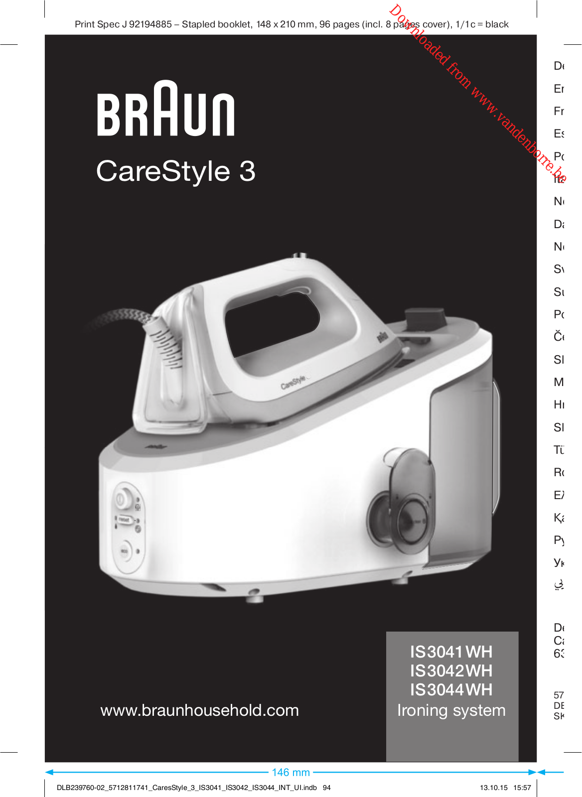 BRAUN IS3044WH User Manual