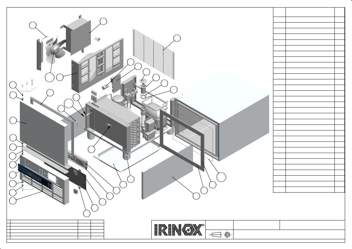Irinox EF10.1 Parts List