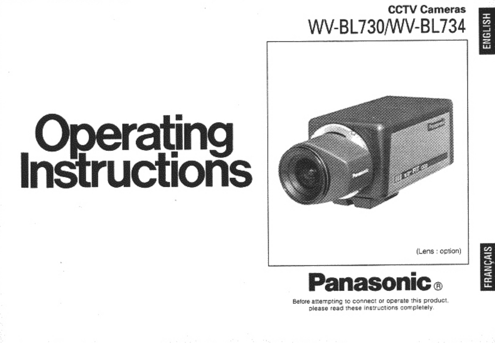 Panasonic WV-BL730 User Manual