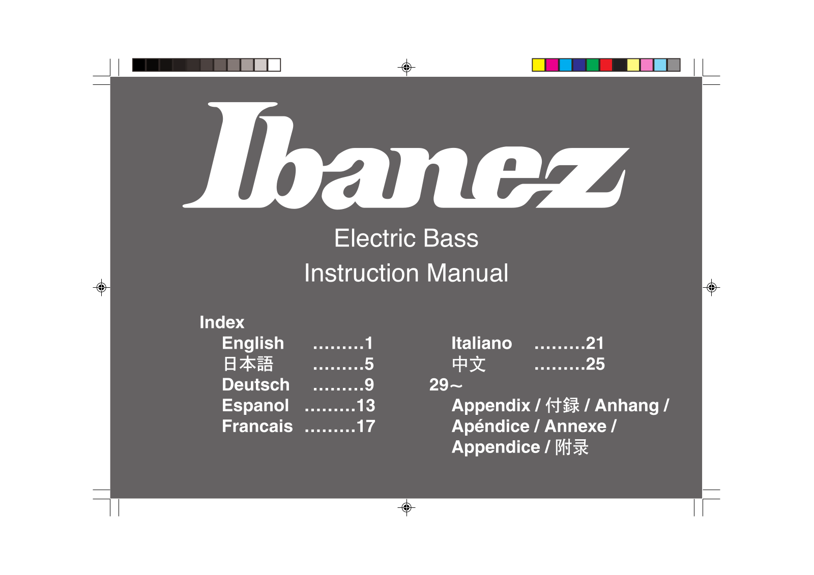 Ibanez Electric Bass 2007 Instruction Manual