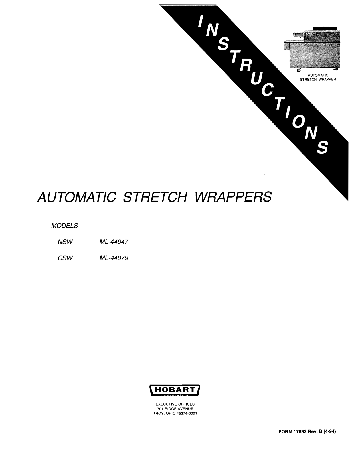 Hobart Food Machines NSW Installation  Manual