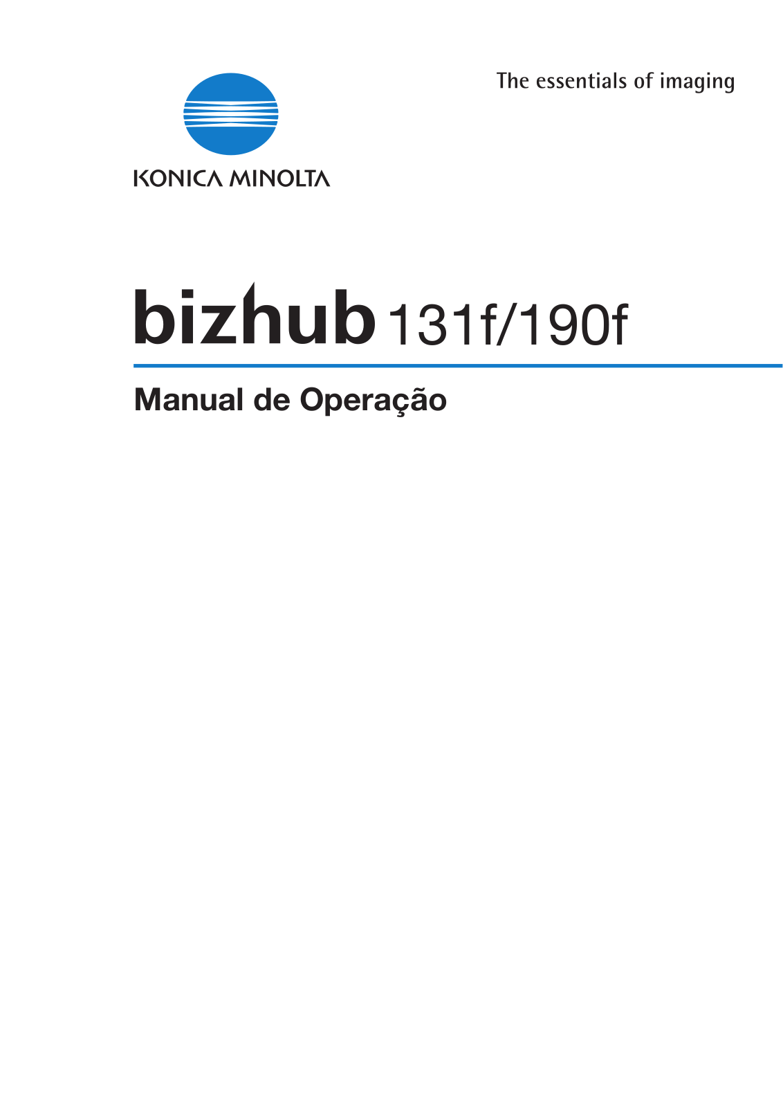 Konica minolta BIZHUB 190F, BIZHUB 131F User Manual