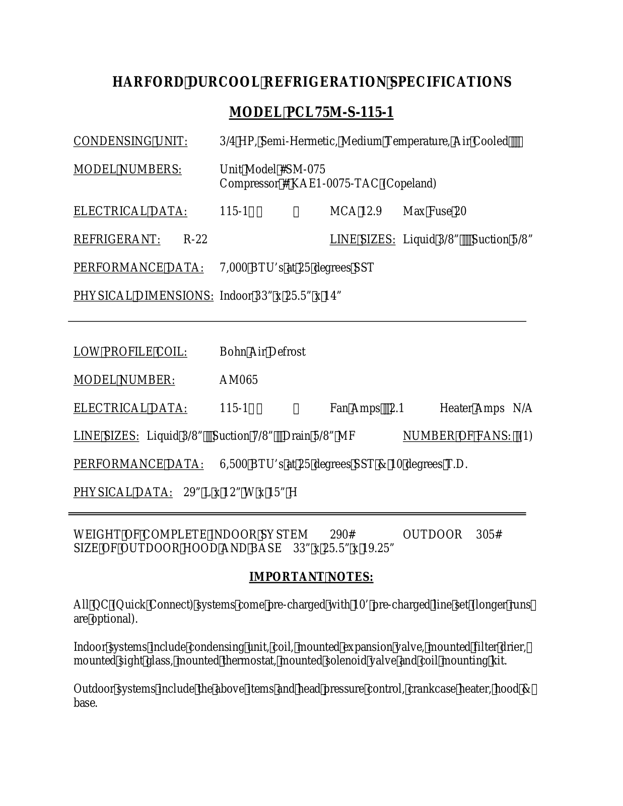 Harford KAE1-0075-TAC User Manual