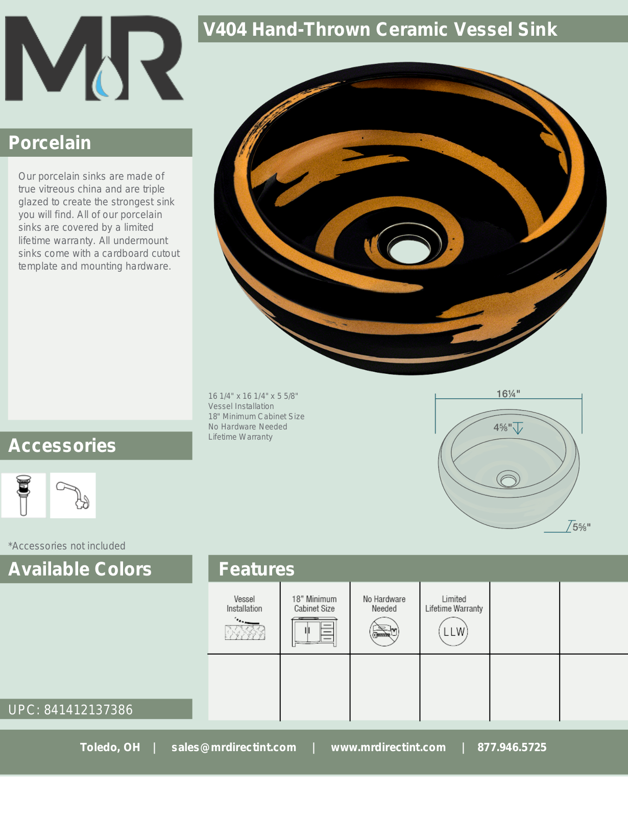 MR Direct MRDR2007 Specifications & Dimensions - ManualMachine.com