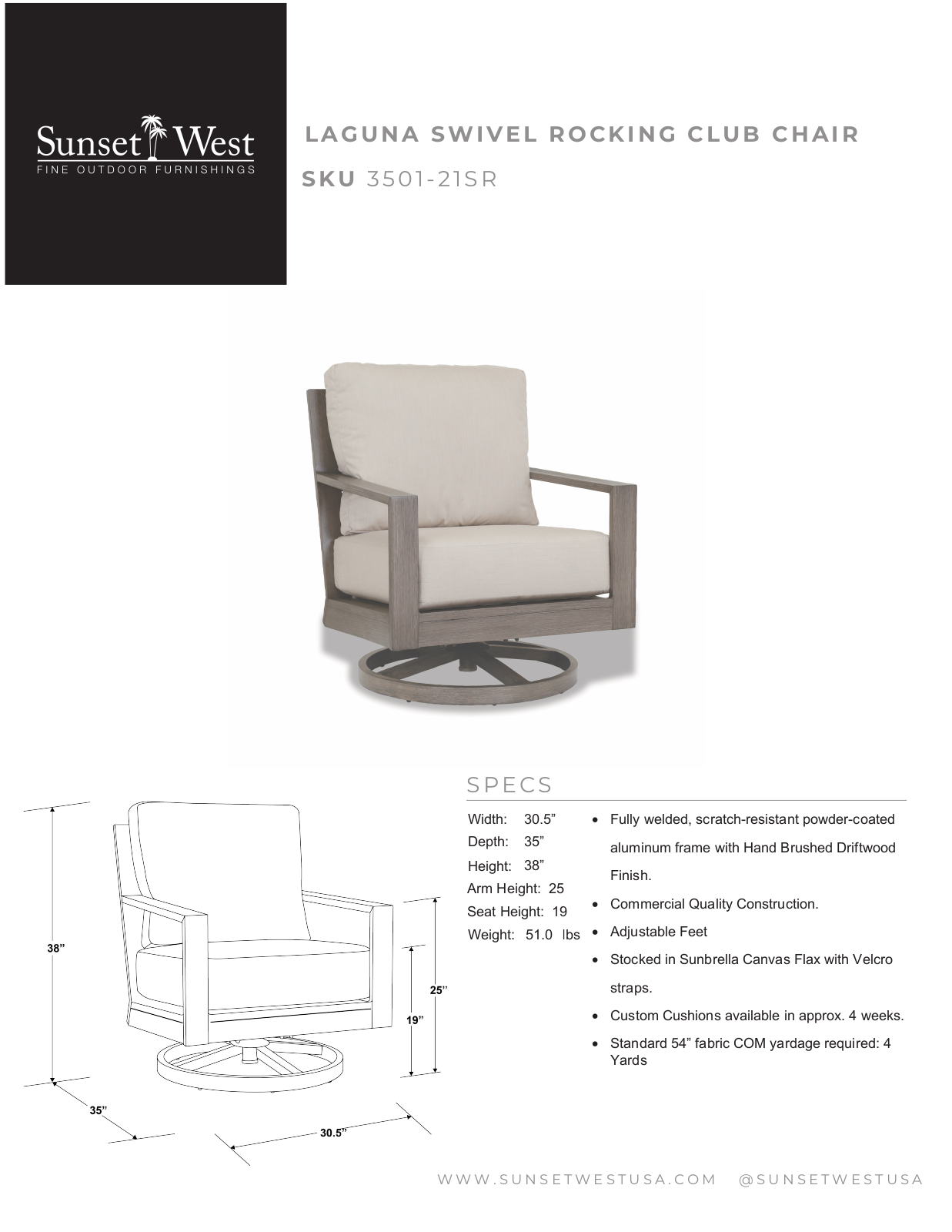 Sunset West W001459010 Specifications - ManualMachine.com