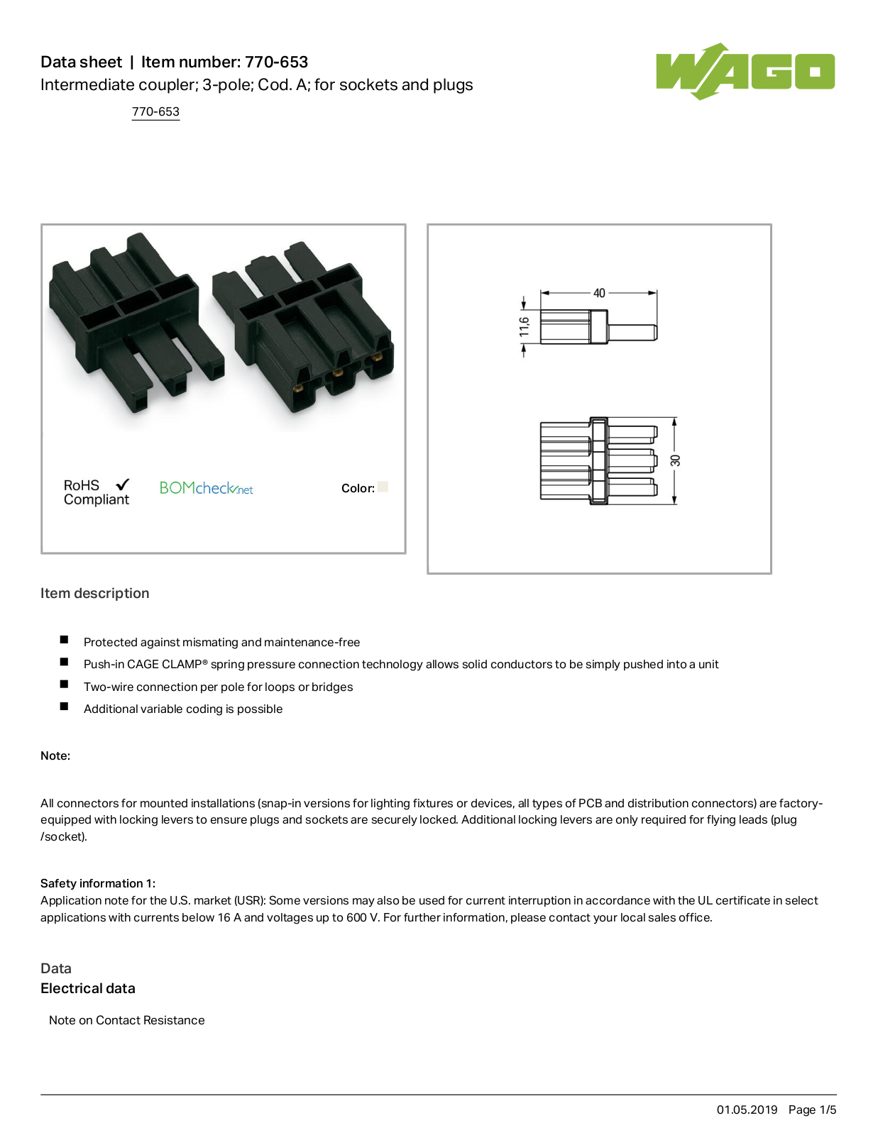 Wago 770-653 Data Sheet